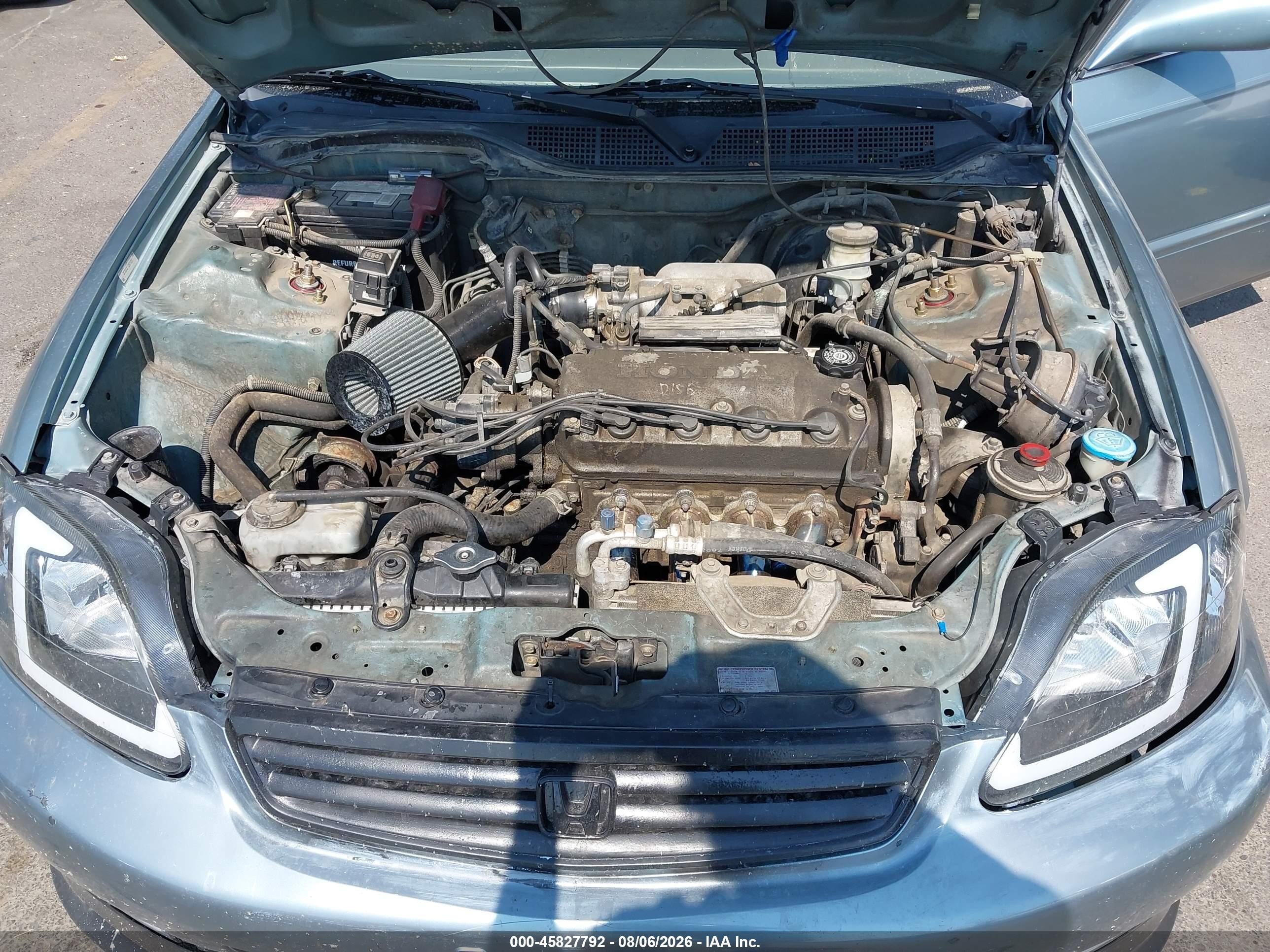 2000 Honda Civic Ex Light Blue vin: 2HGEJ864XYH535454