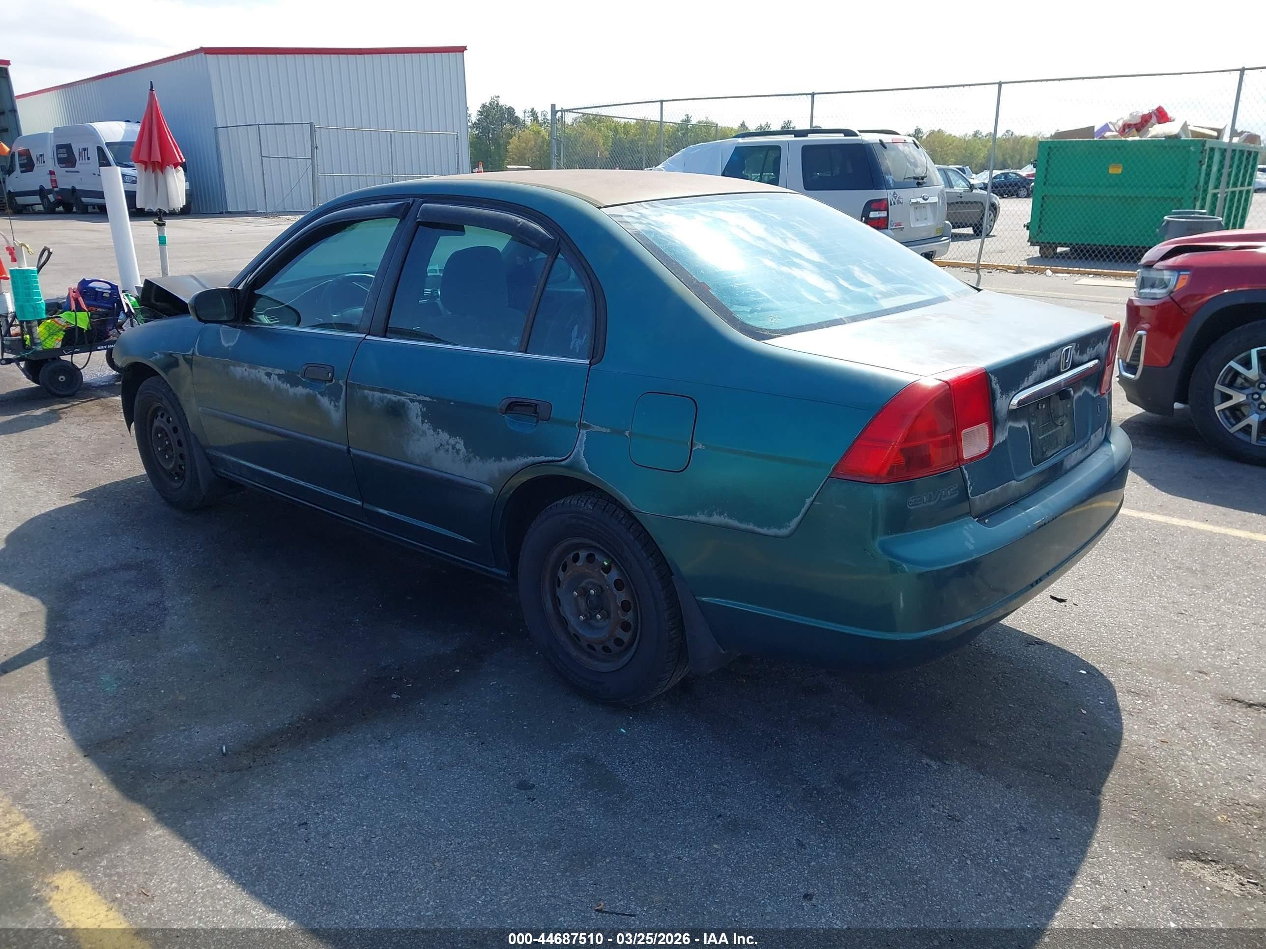 2002 Honda Civic Dx Зеленый vin: 2HGES15102H602288