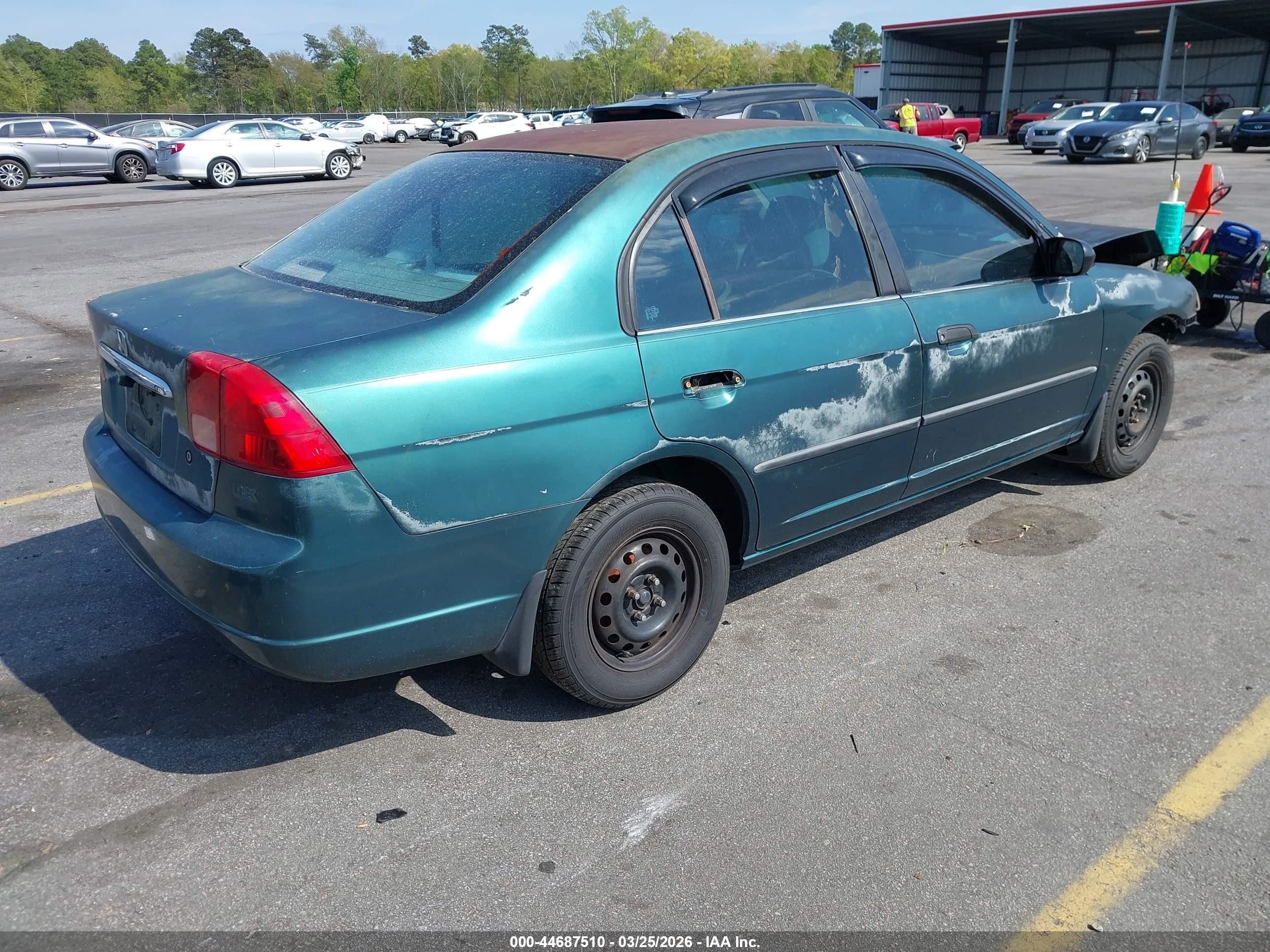 2002 Honda Civic Dx Зеленый vin: 2HGES15102H602288