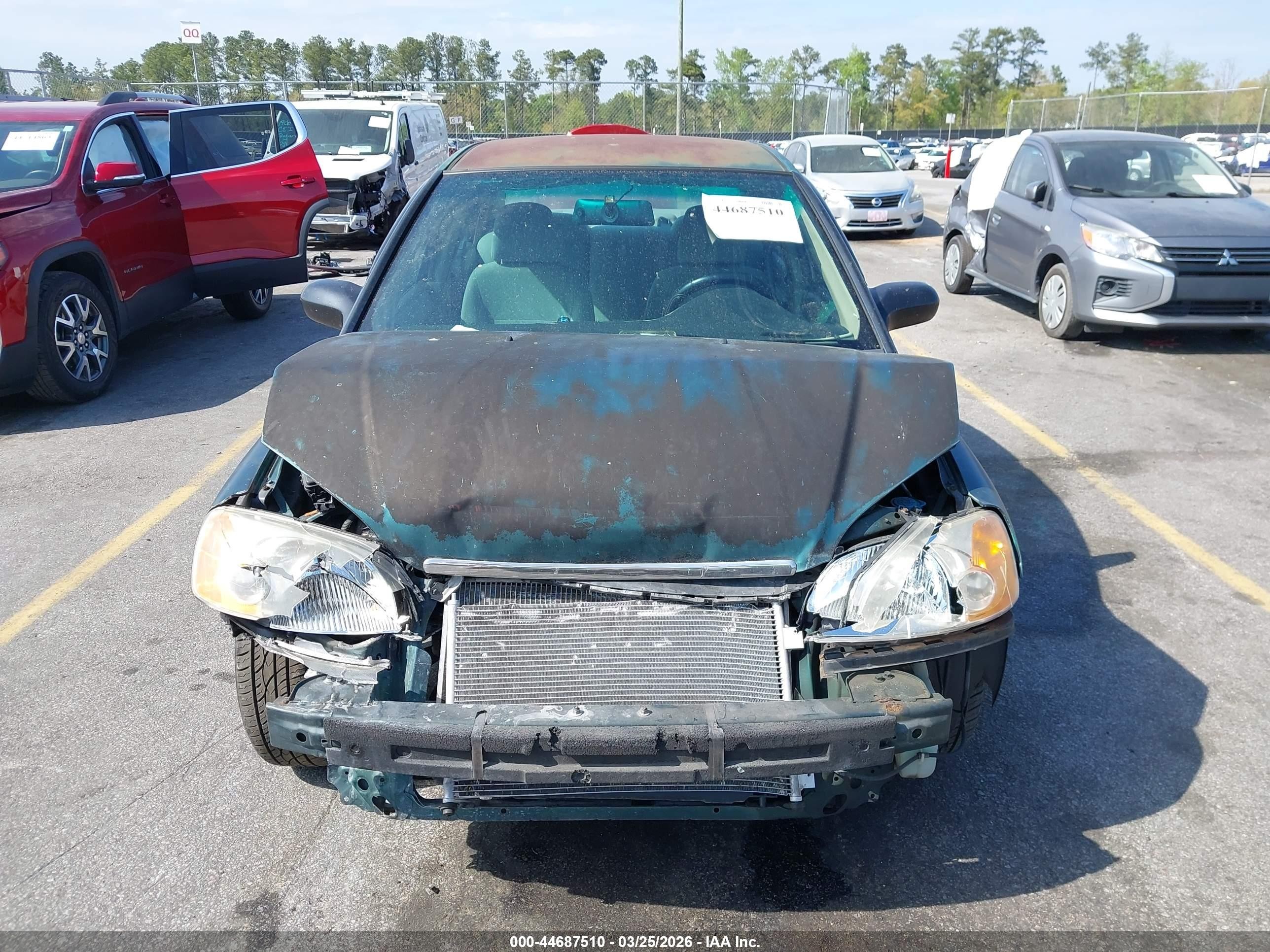 2002 Honda Civic Dx Зеленый vin: 2HGES15102H602288