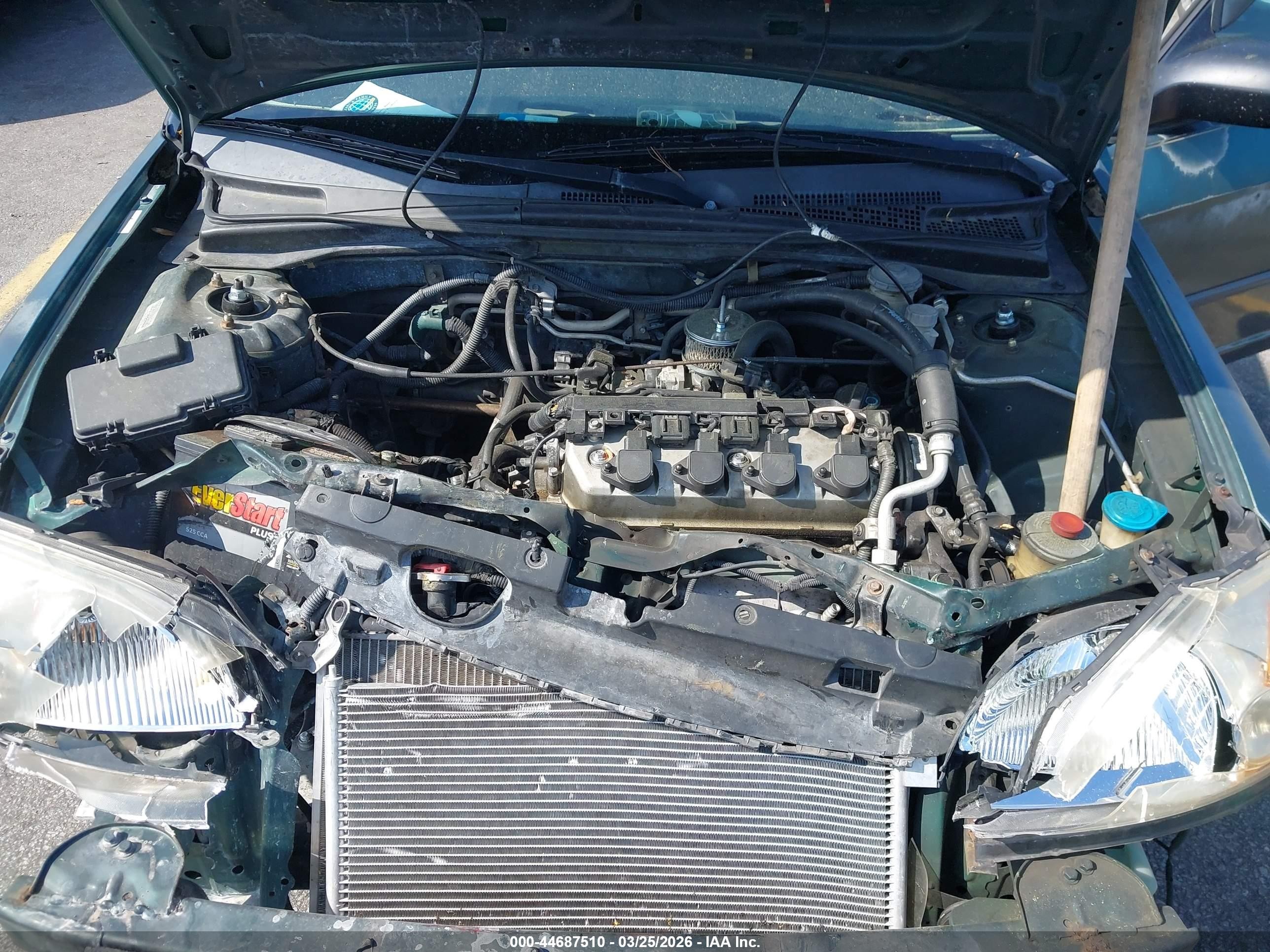 2002 Honda Civic Dx Зеленый vin: 2HGES15102H602288