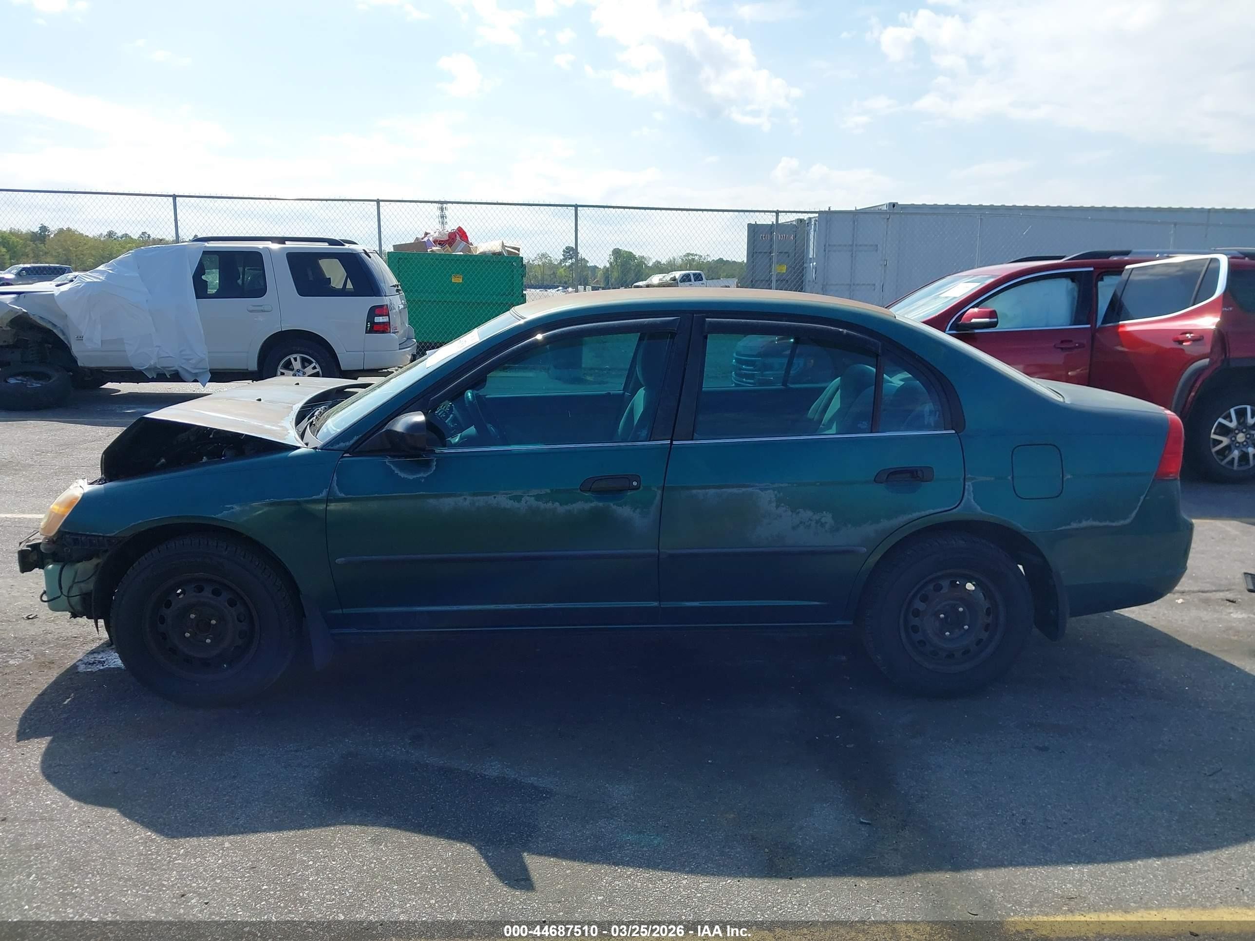 2002 Honda Civic Dx Зеленый vin: 2HGES15102H602288