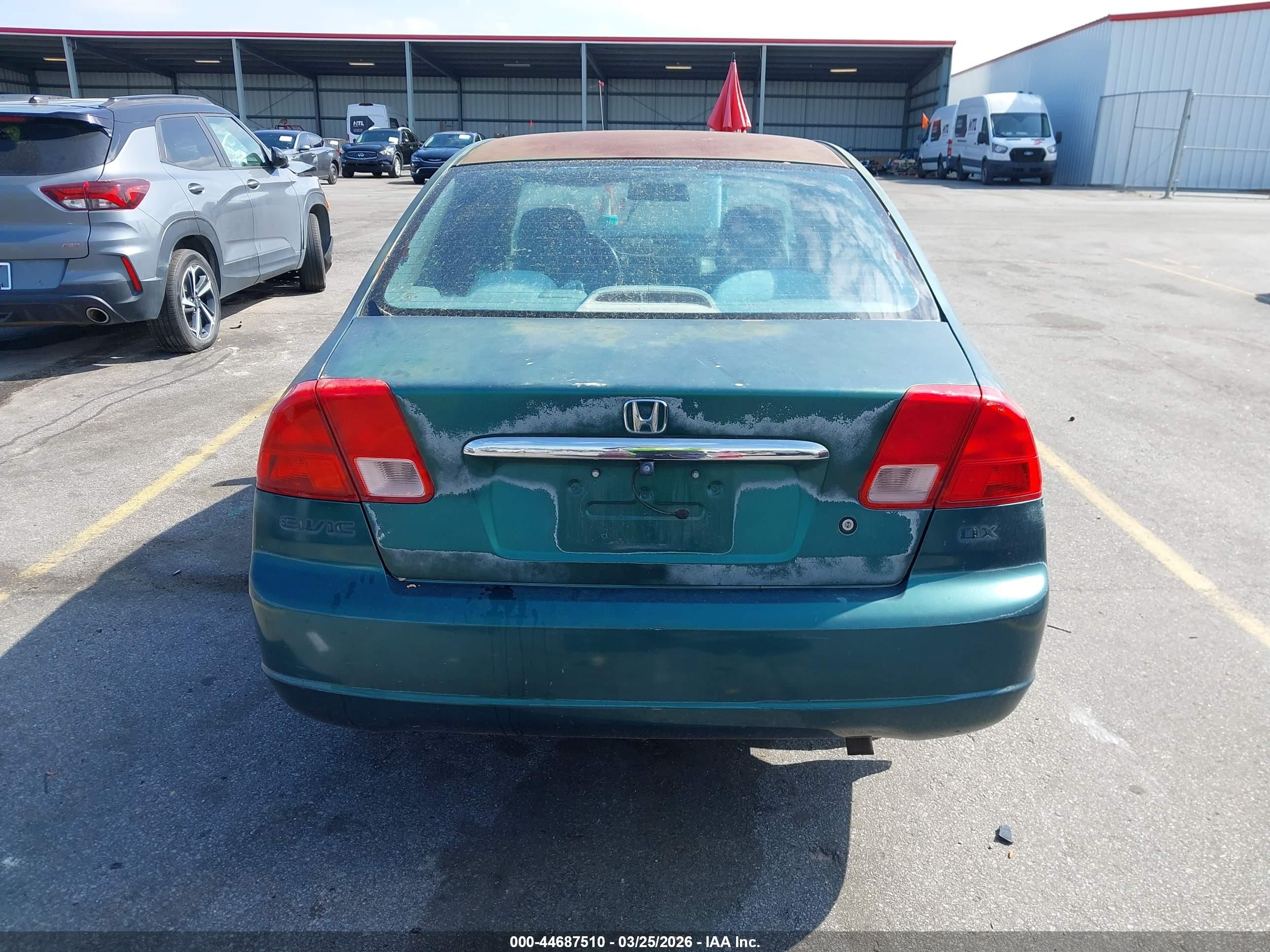 2002 Honda Civic Dx Зеленый vin: 2HGES15102H602288