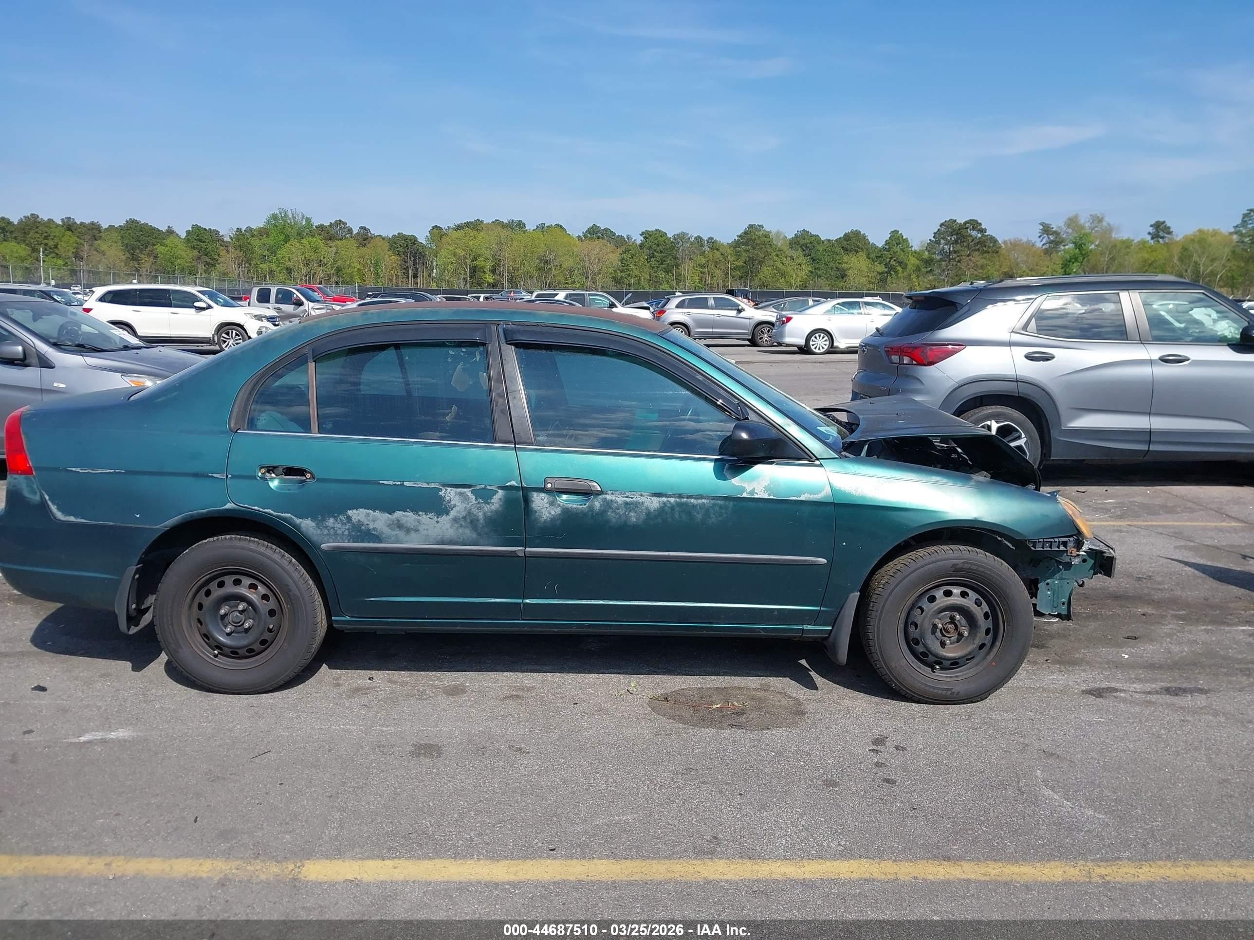 2002 Honda Civic Dx Зеленый vin: 2HGES15102H602288