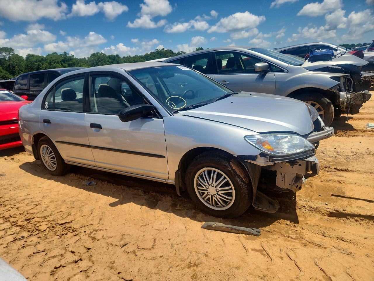 2005 Honda Civic Dx Silver vin: 2HGES15115H596845