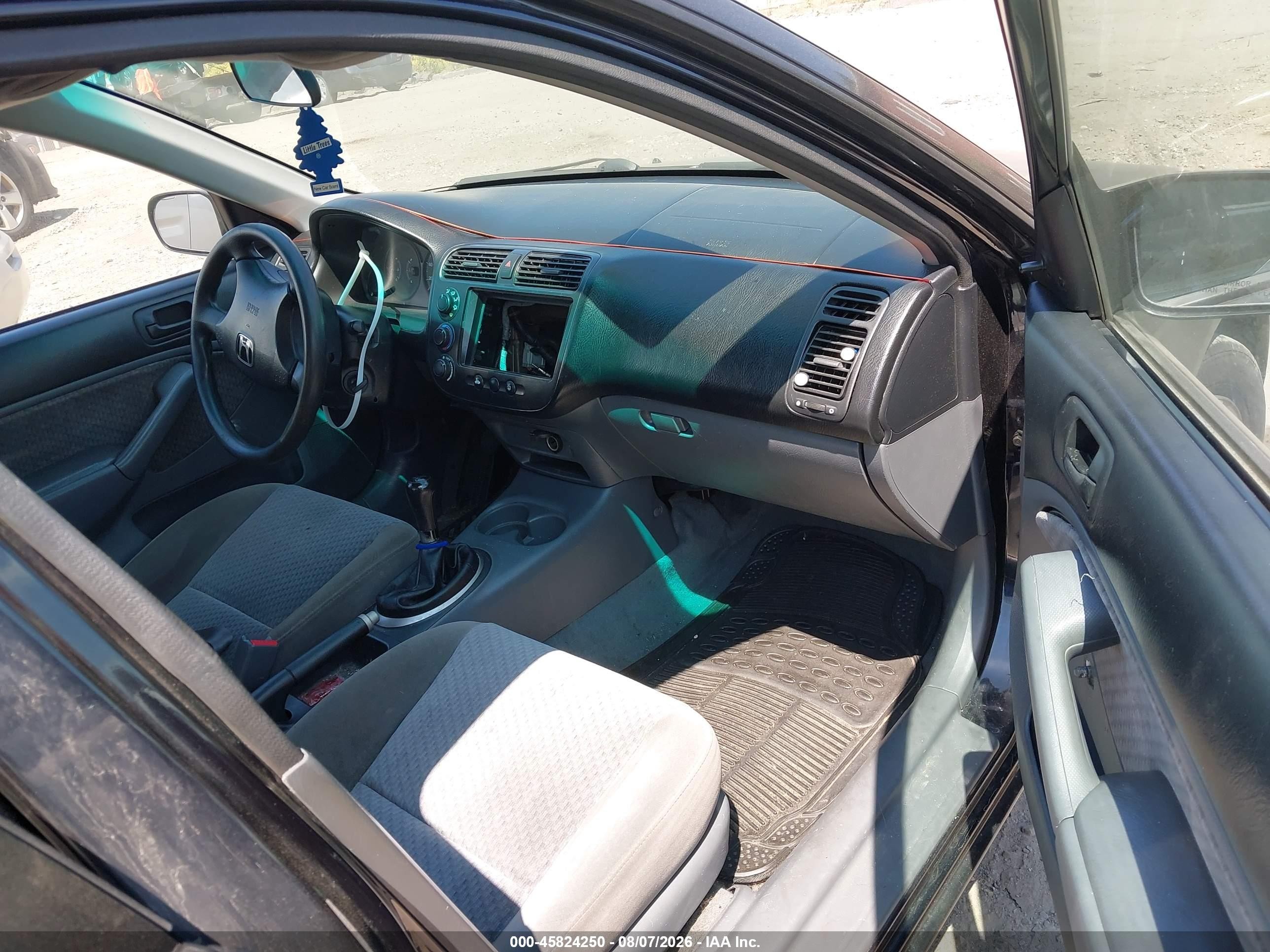 2003 Honda Civic Dx Черный vin: 2HGES15133H562175