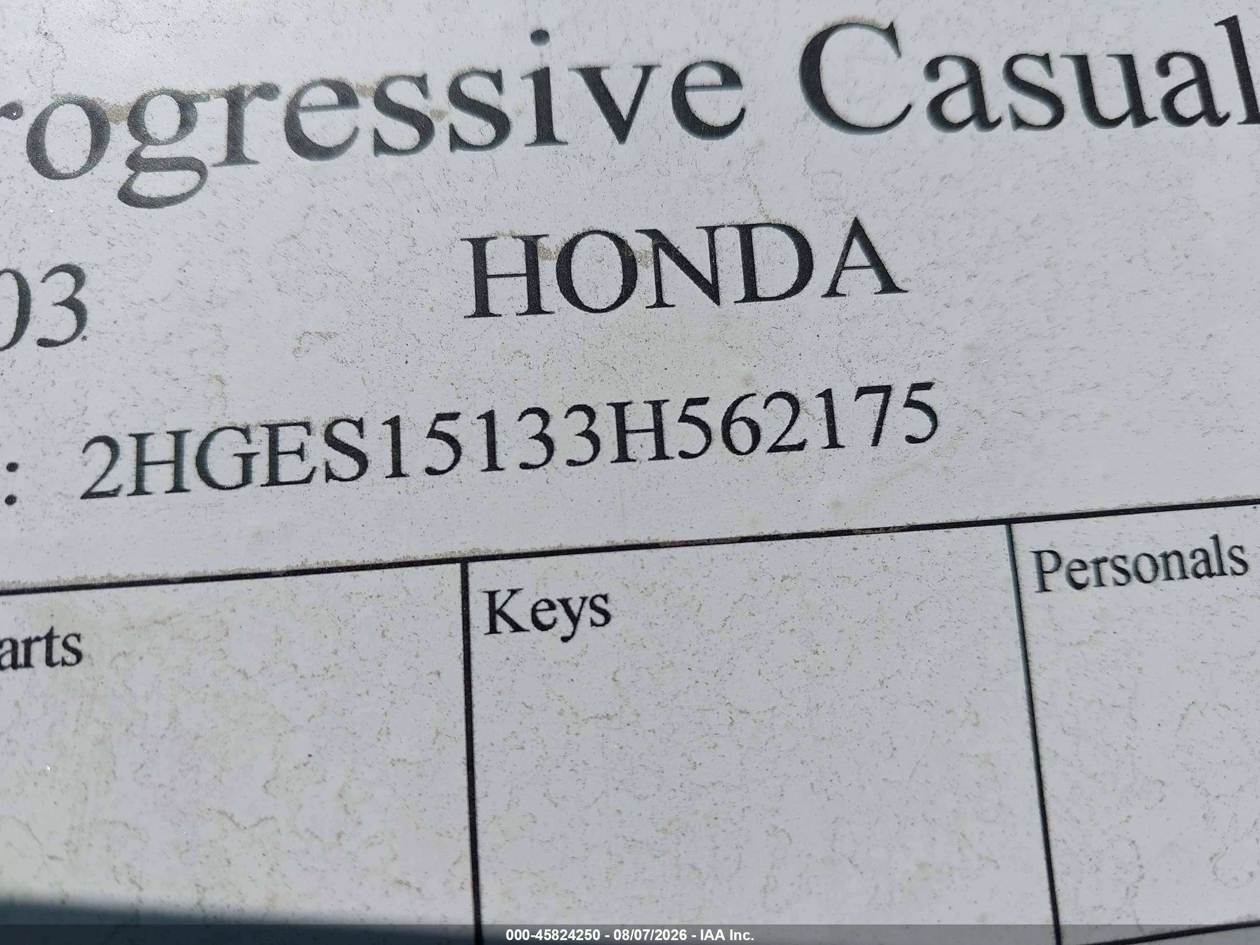 2003 Honda Civic Dx Черный vin: 2HGES15133H562175