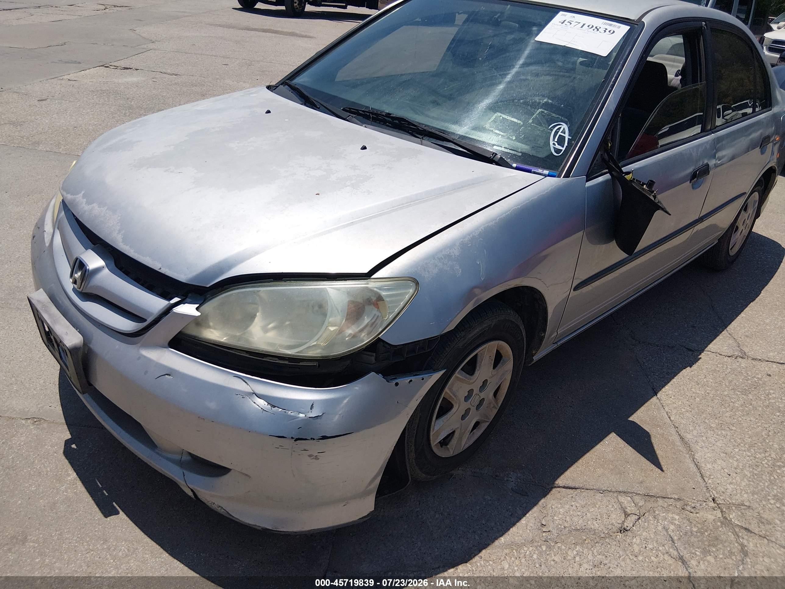 2005 Honda Civic Dx Silver vin: 2HGES15145H501484