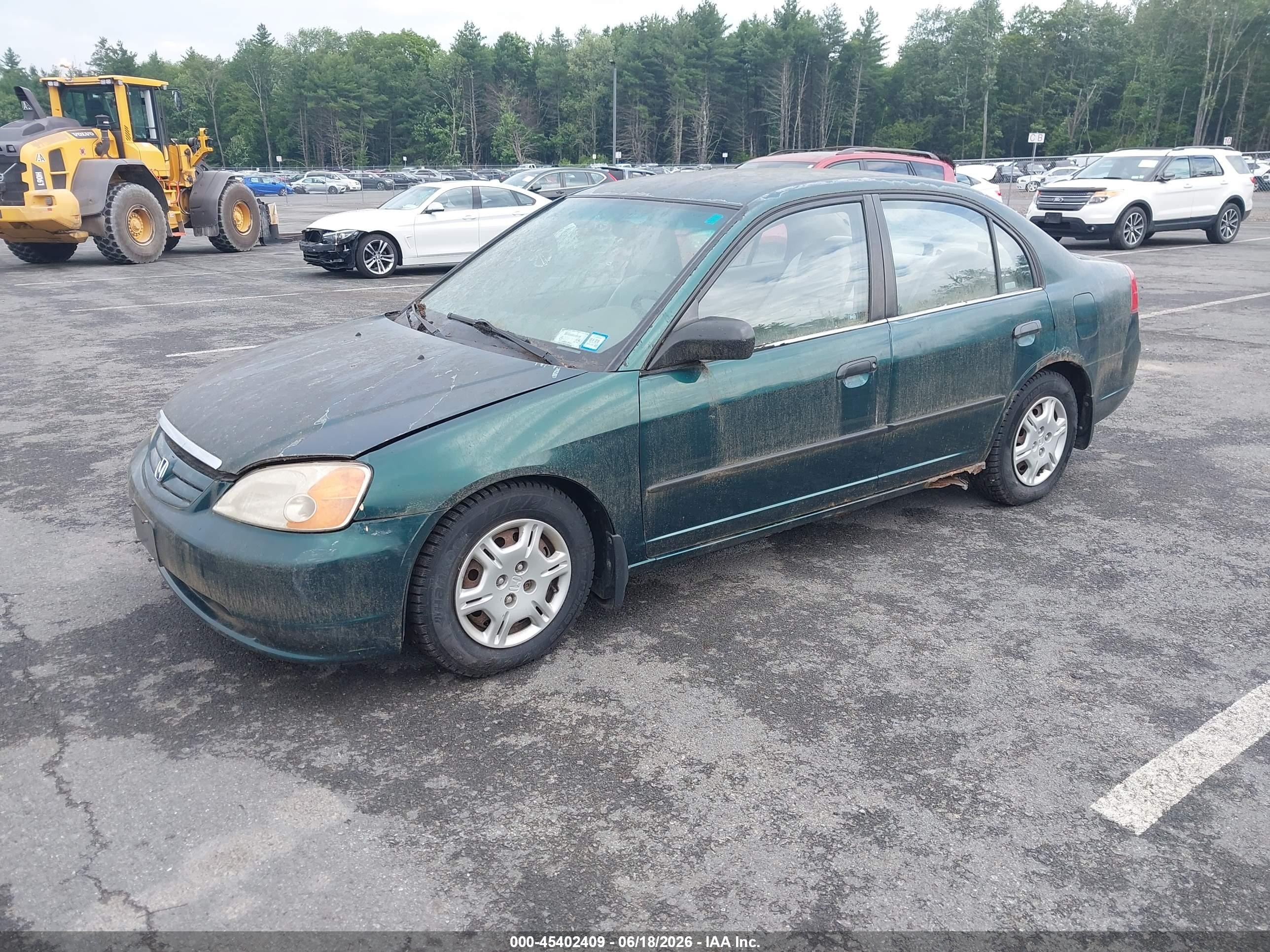 2001 Honda Civic Dx Green vin: 2HGES15231H587244