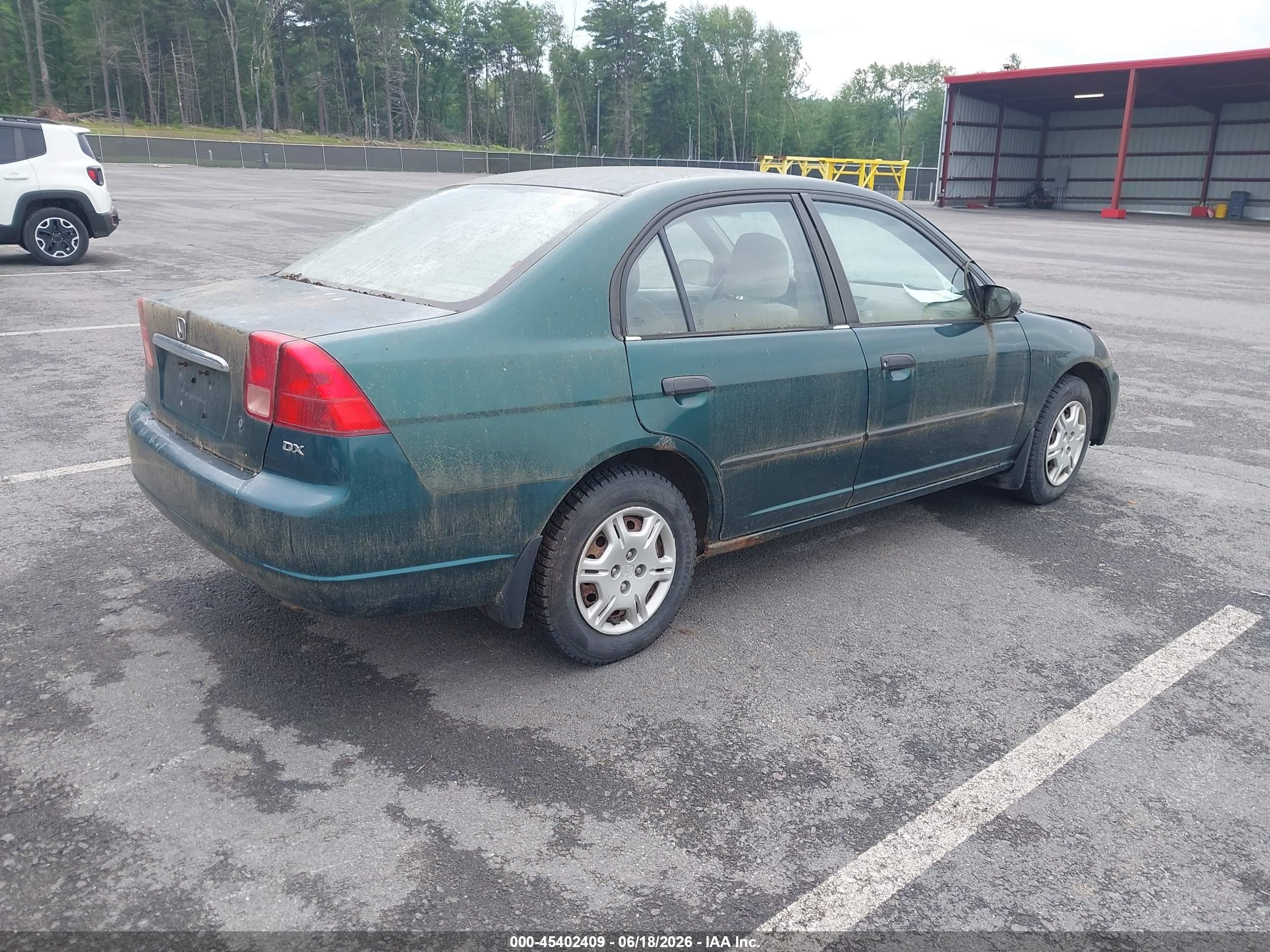 2001 Honda Civic Dx Green vin: 2HGES15231H587244