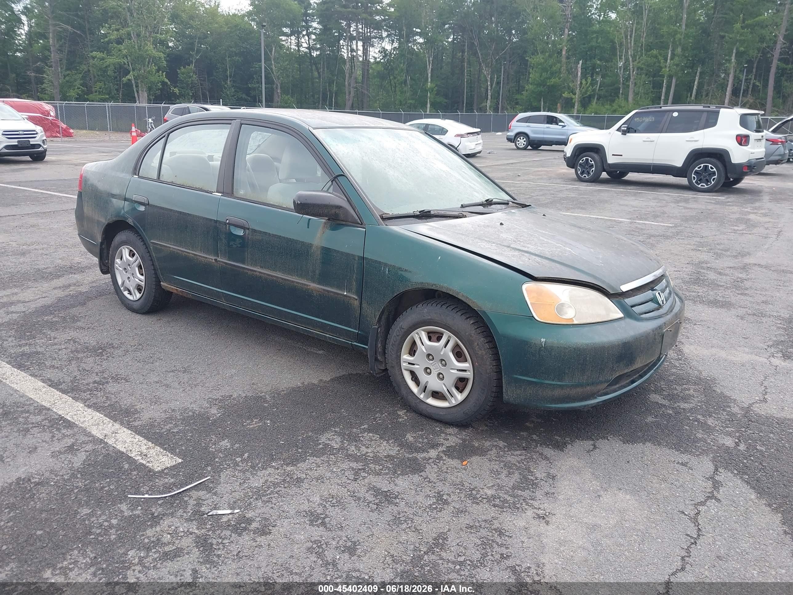 2001 Honda Civic Dx Green vin: 2HGES15231H587244