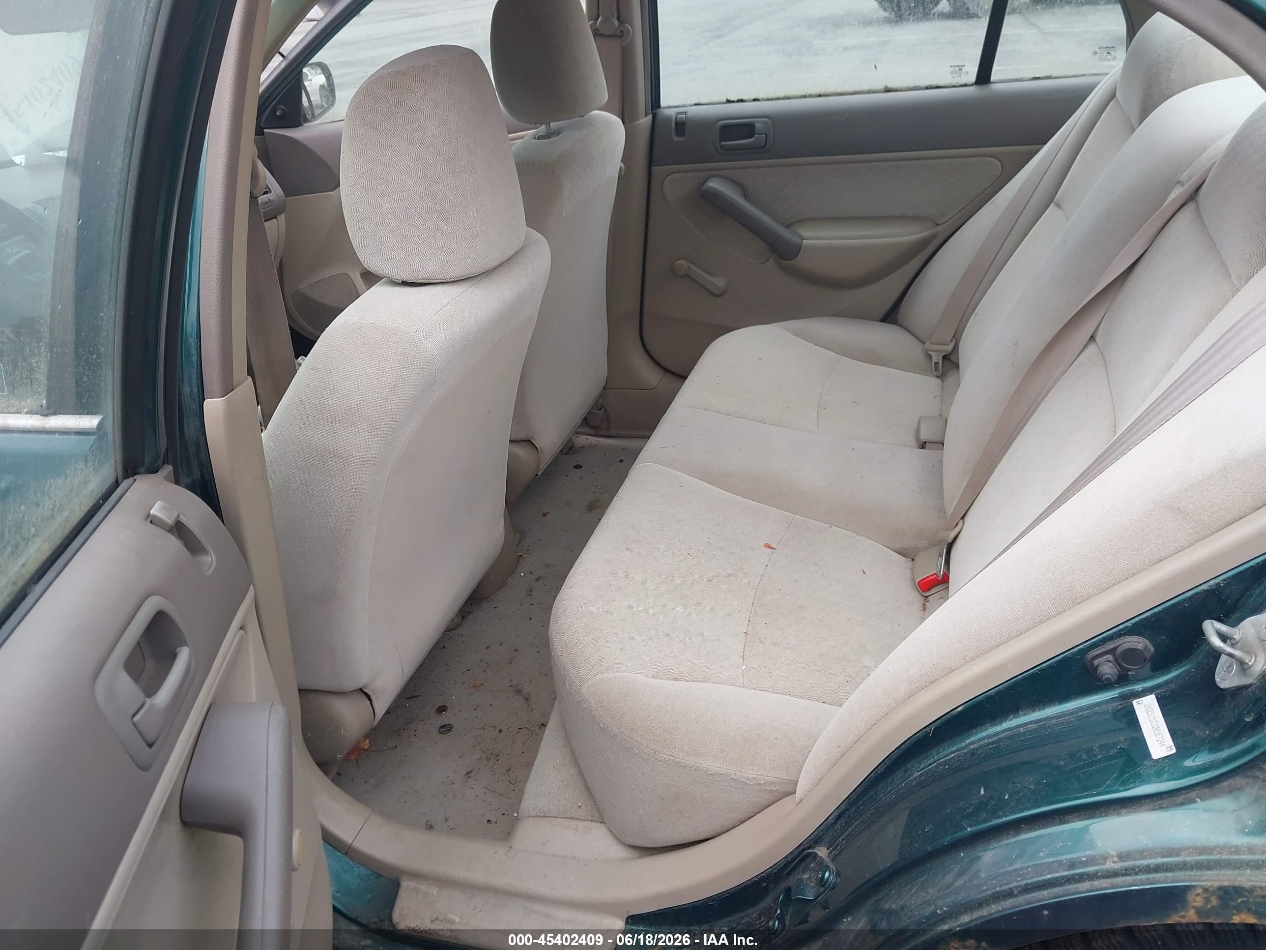 2001 Honda Civic Dx Green vin: 2HGES15231H587244