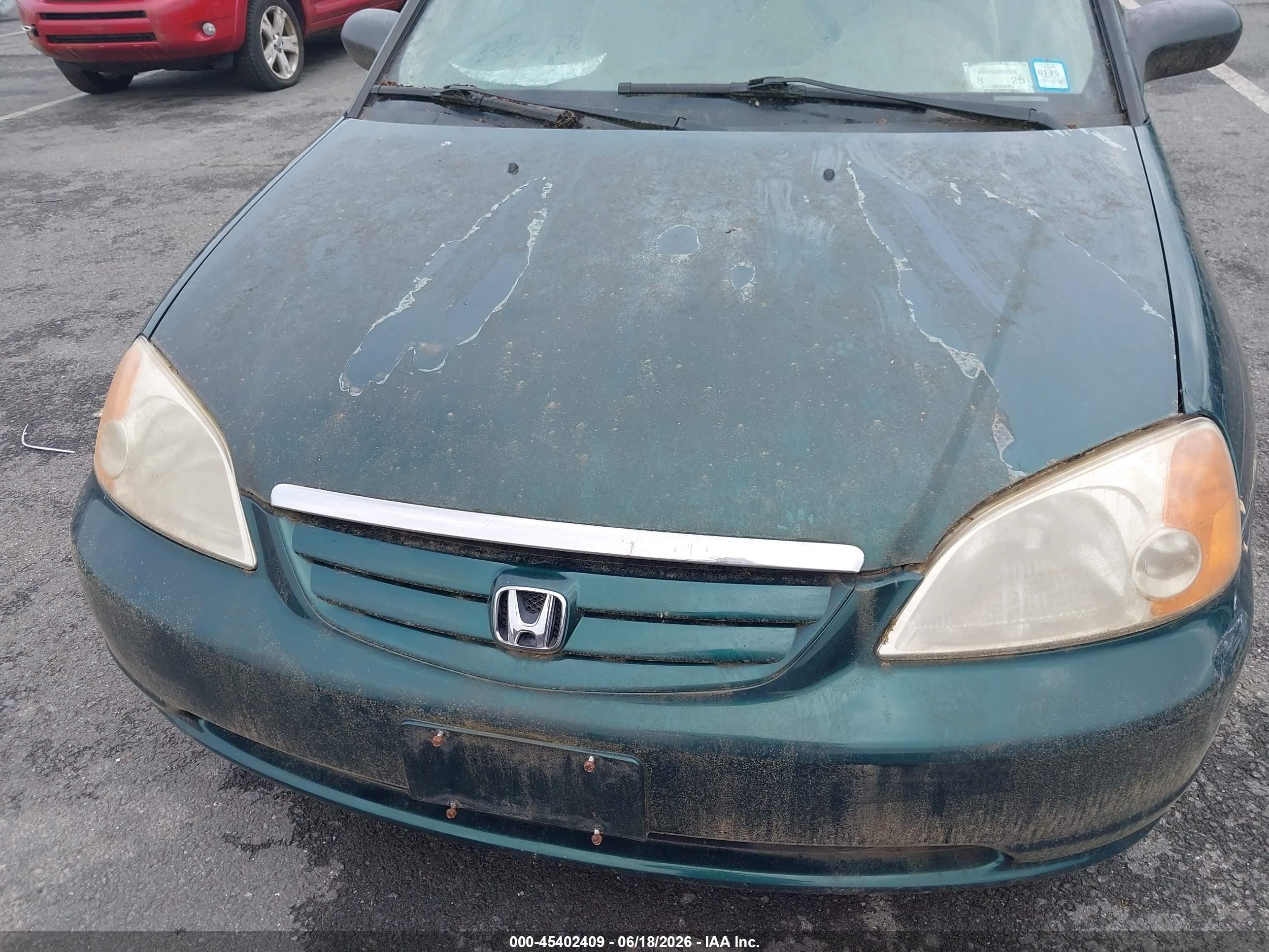 2001 Honda Civic Dx Green vin: 2HGES15231H587244
