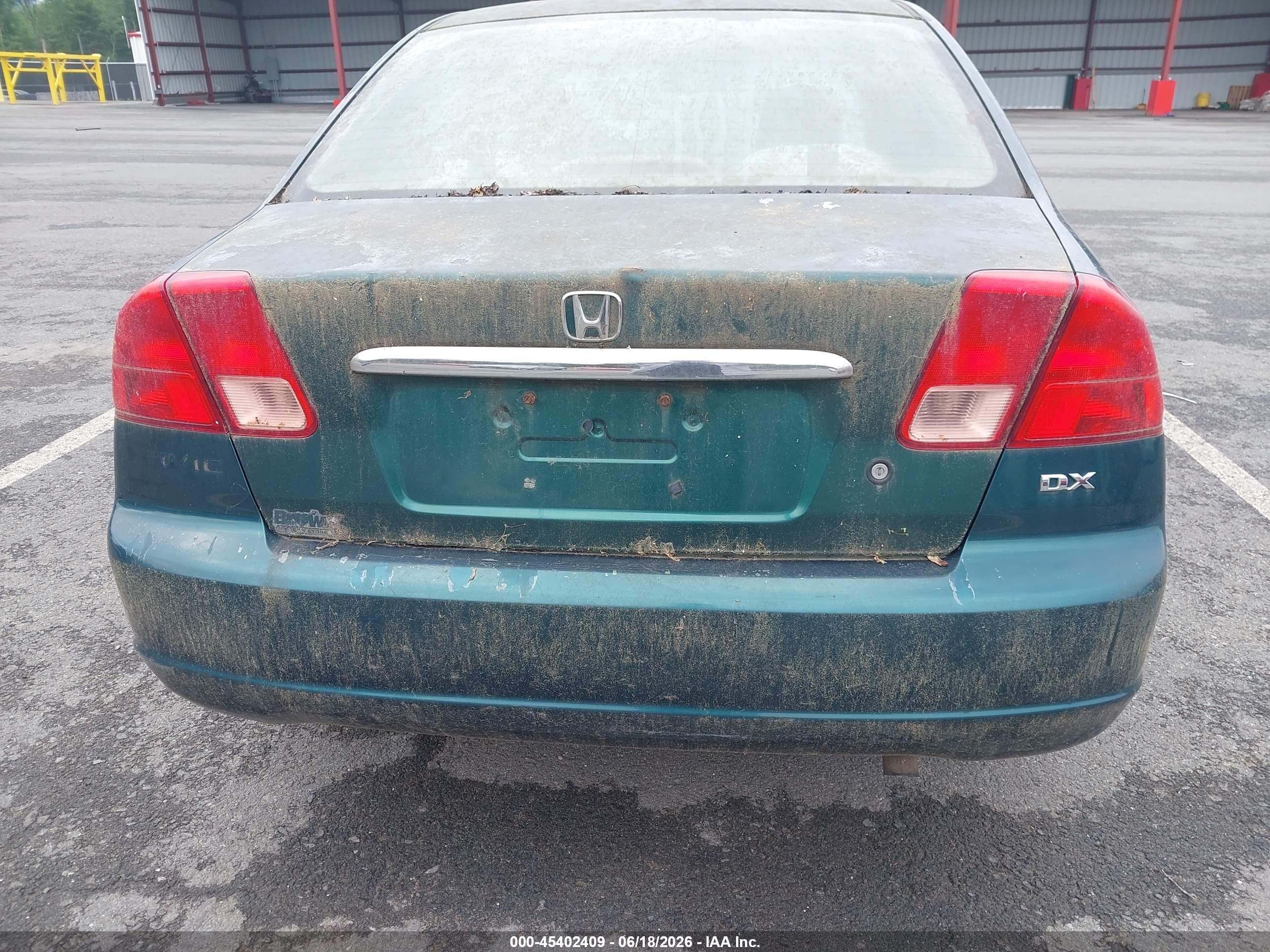 2001 Honda Civic Dx Green vin: 2HGES15231H587244