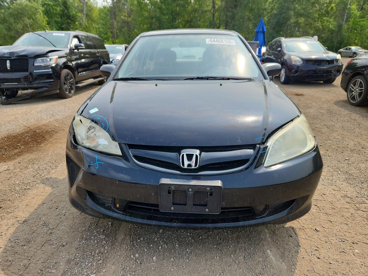 2004 Honda Civic Dx Vp Black vin: 2HGES15374H930456