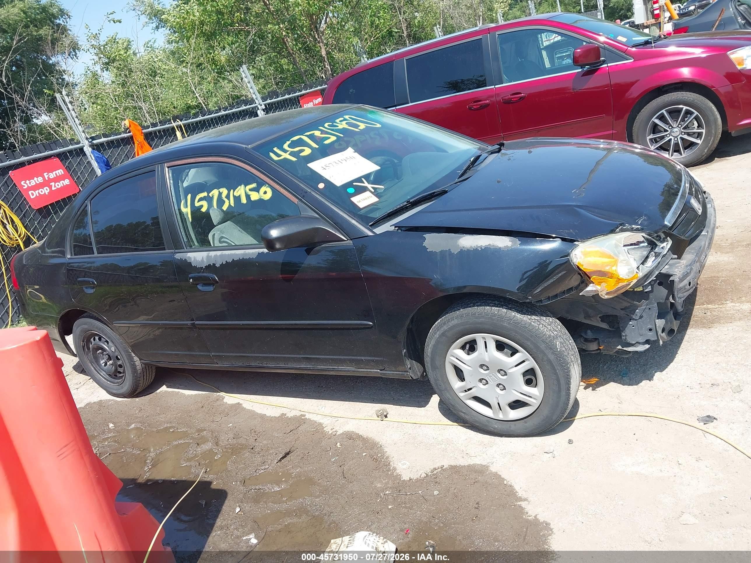 2002 Honda Civic Lx Black vin: 2HGES15502H569716