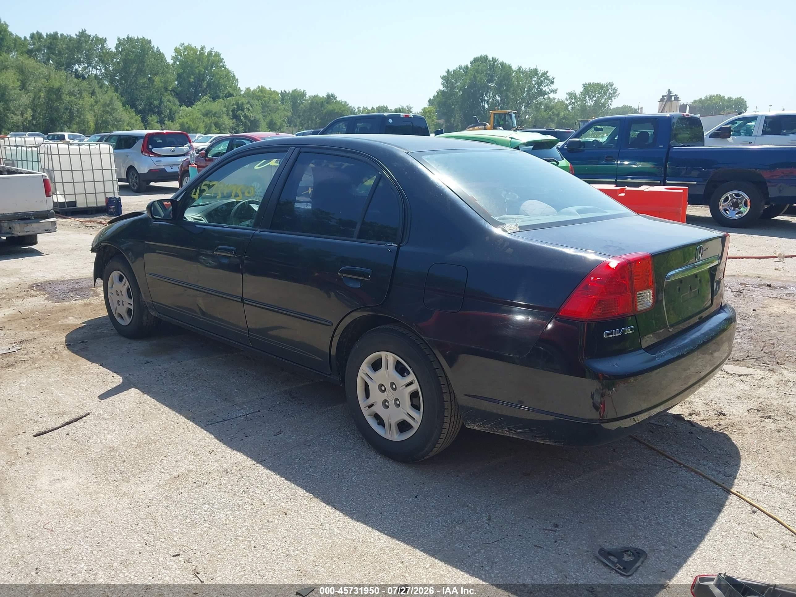 2002 Honda Civic Lx Black vin: 2HGES15502H569716