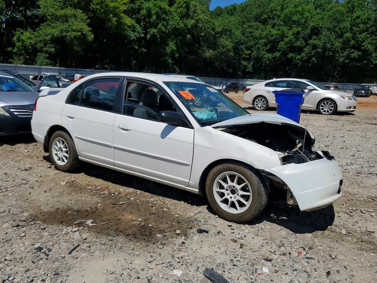 2003 Honda Civic Lx White vin: 2HGES15503H572407