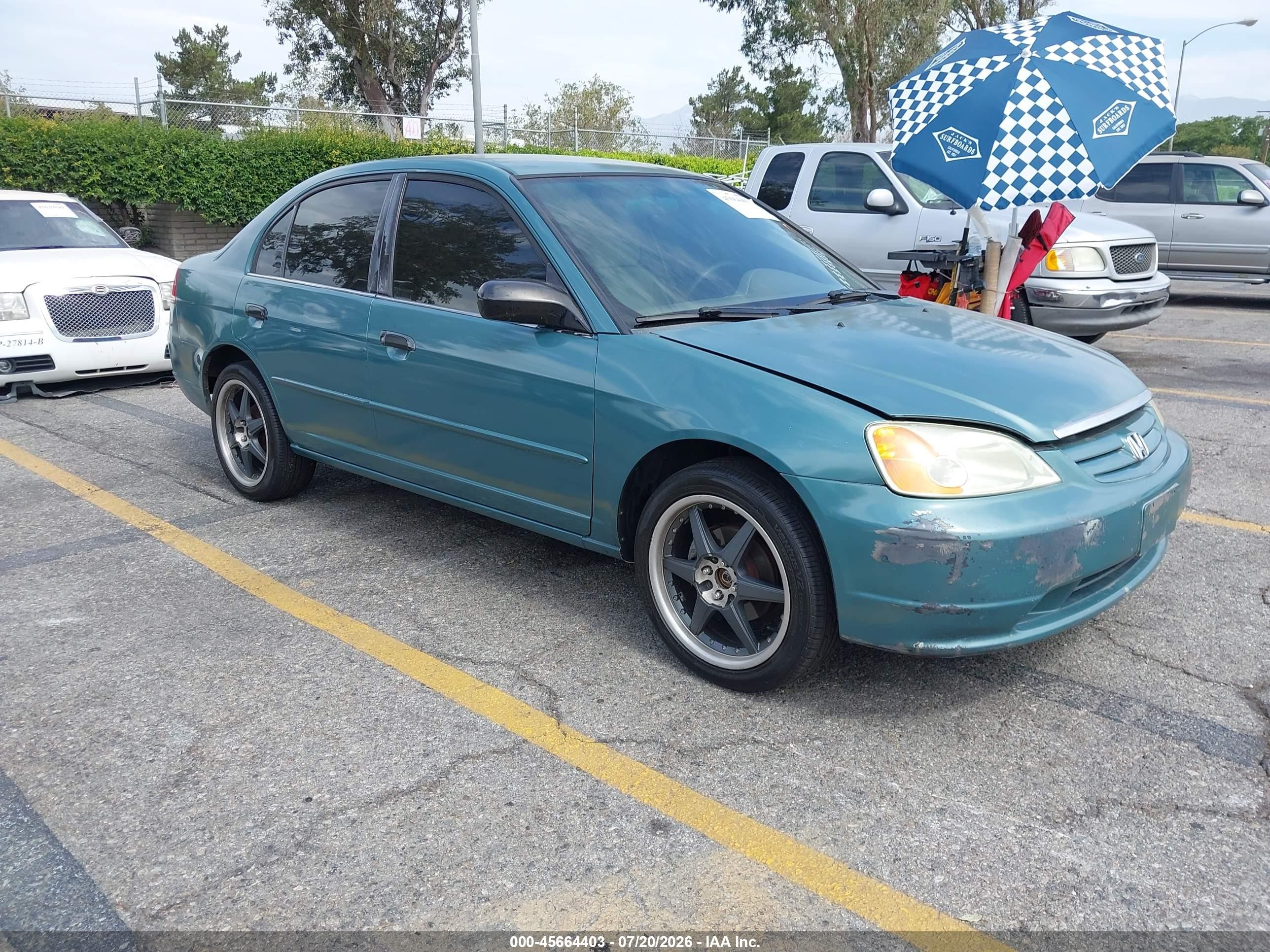 2001 Honda Civic Lx Green vin: 2HGES15511H568752