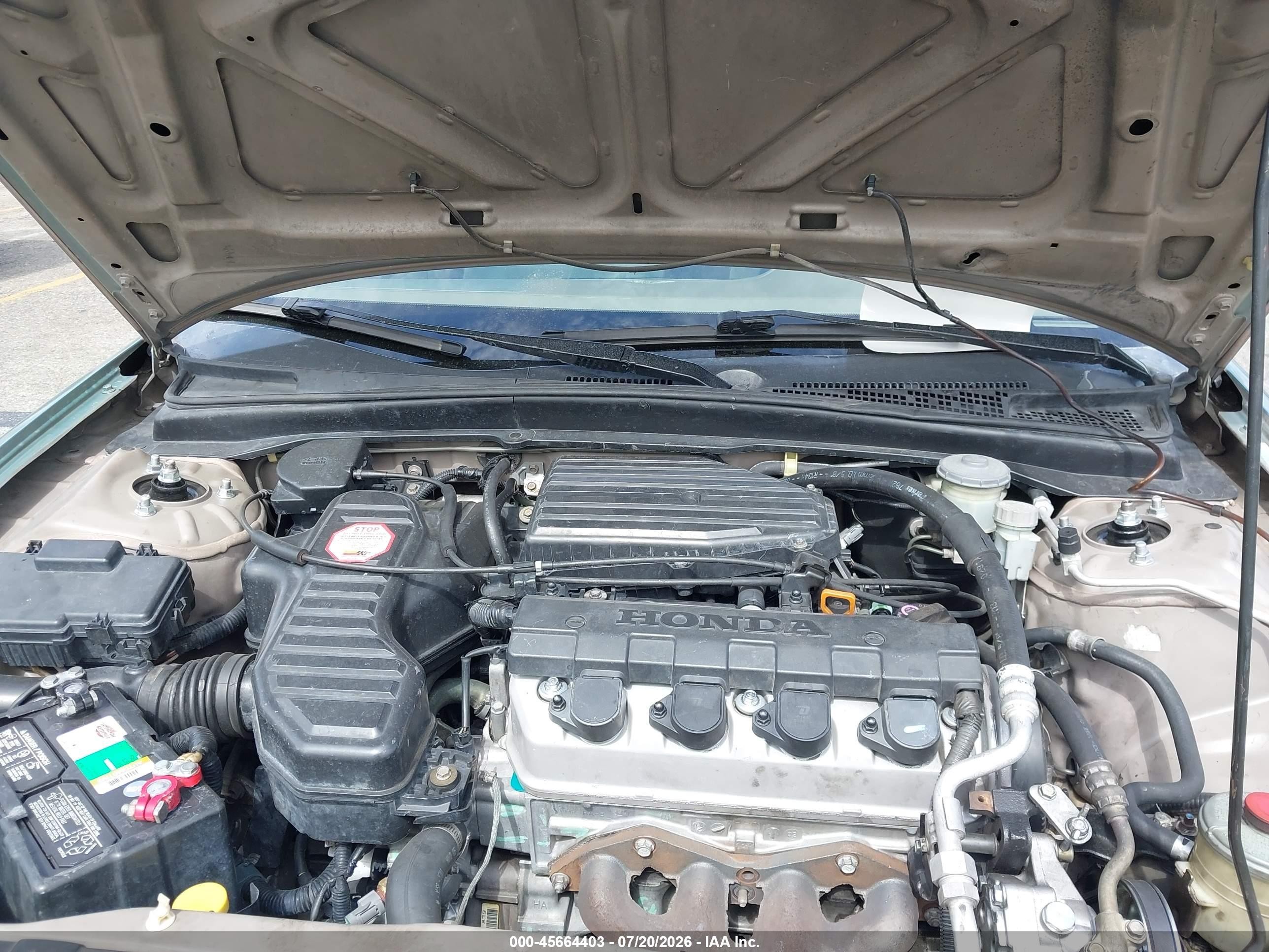 2001 Honda Civic Lx Green vin: 2HGES15511H568752