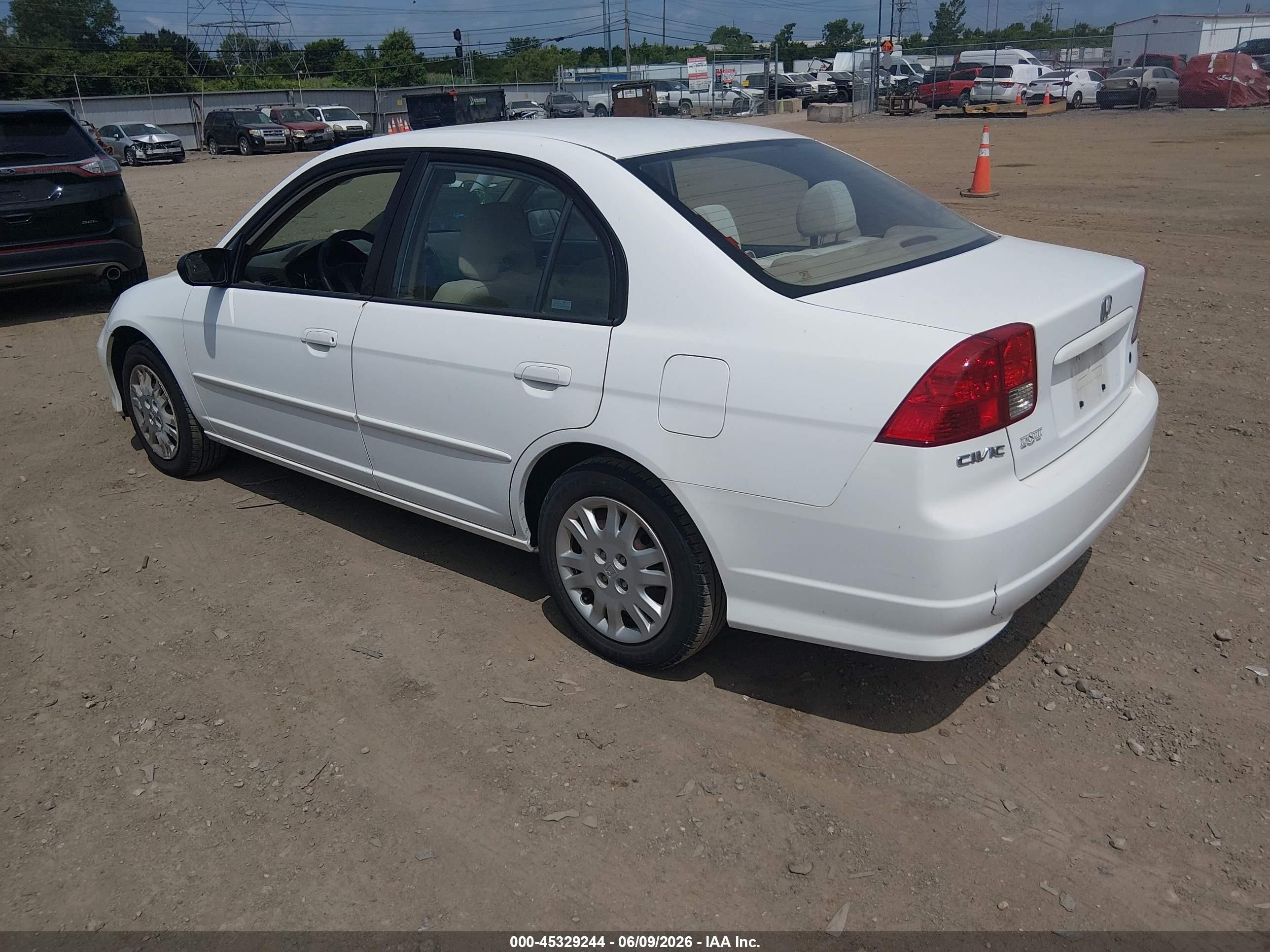 2004 Honda Civic Lx White vin: 2HGES15514H556928