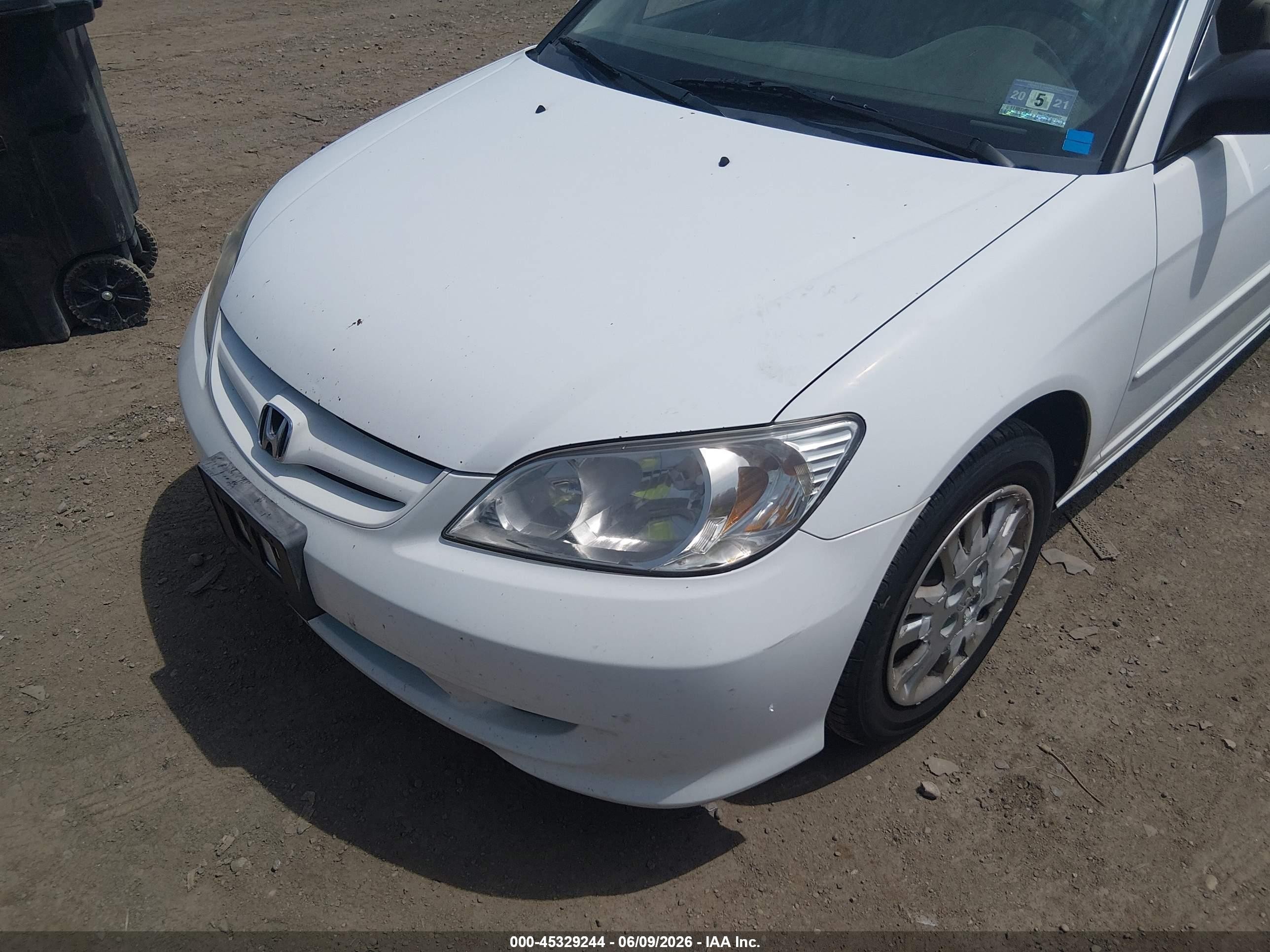 2004 Honda Civic Lx White vin: 2HGES15514H556928