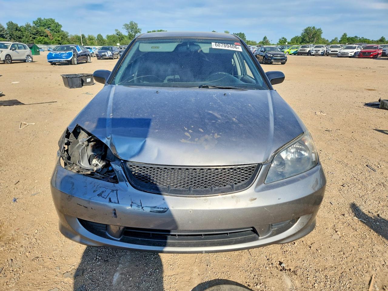 2004 Honda Civic Lx Gray vin: 2HGES15524H518639