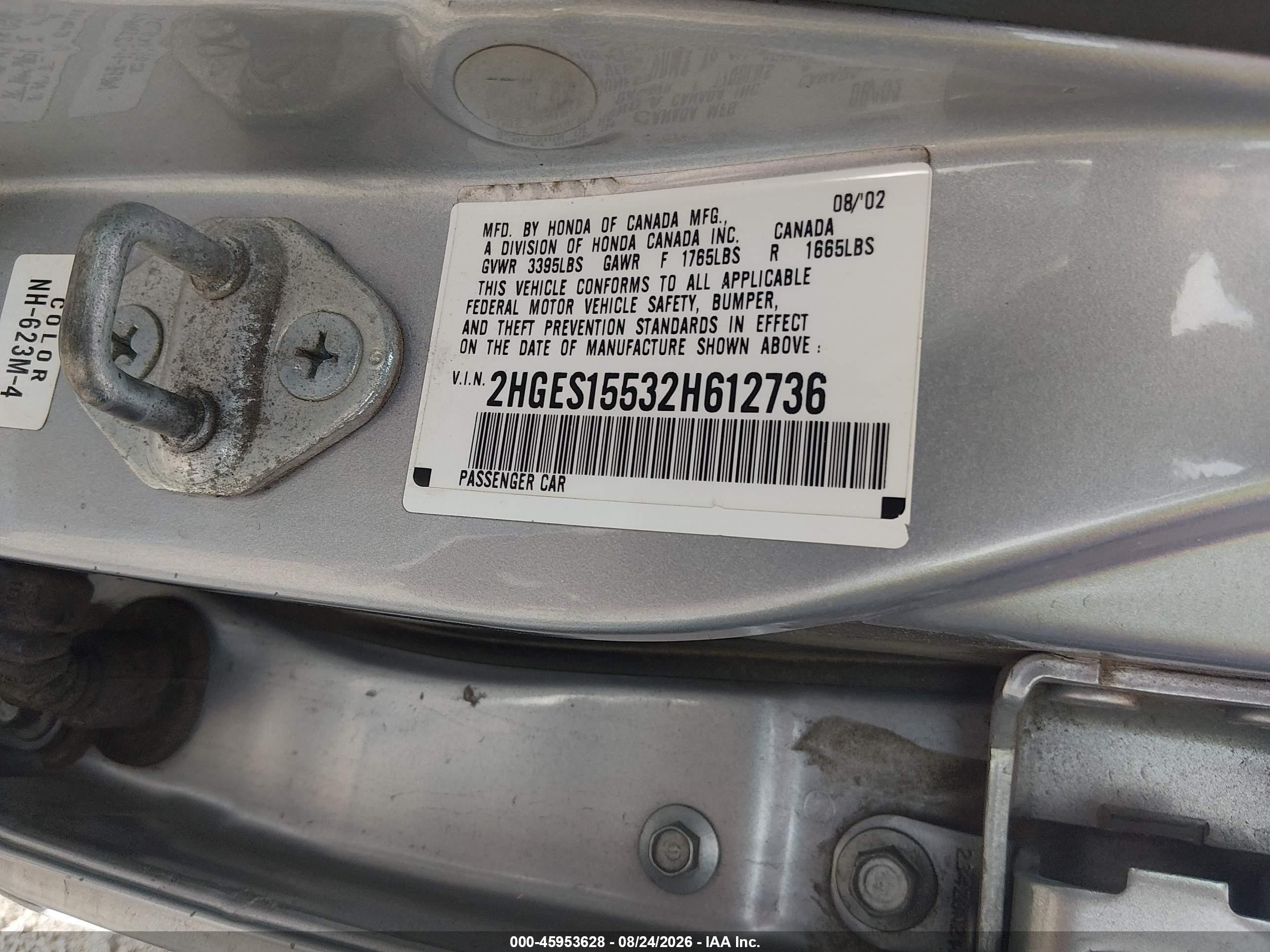 2002 Honda Civic Lx Silver vin: 2HGES15532H612736