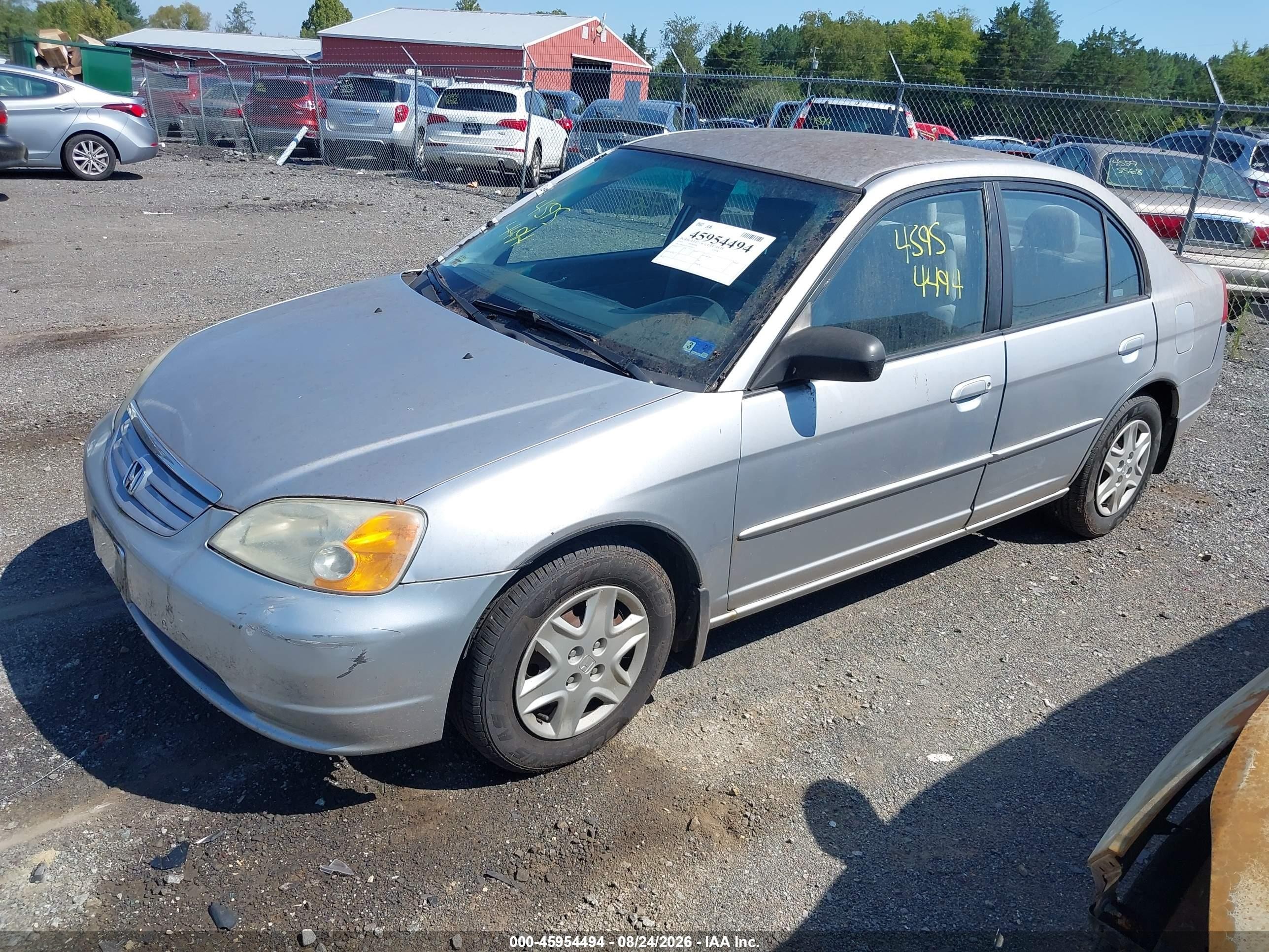 2003 Honda Civic Lx Silver vin: 2HGES15533H582137