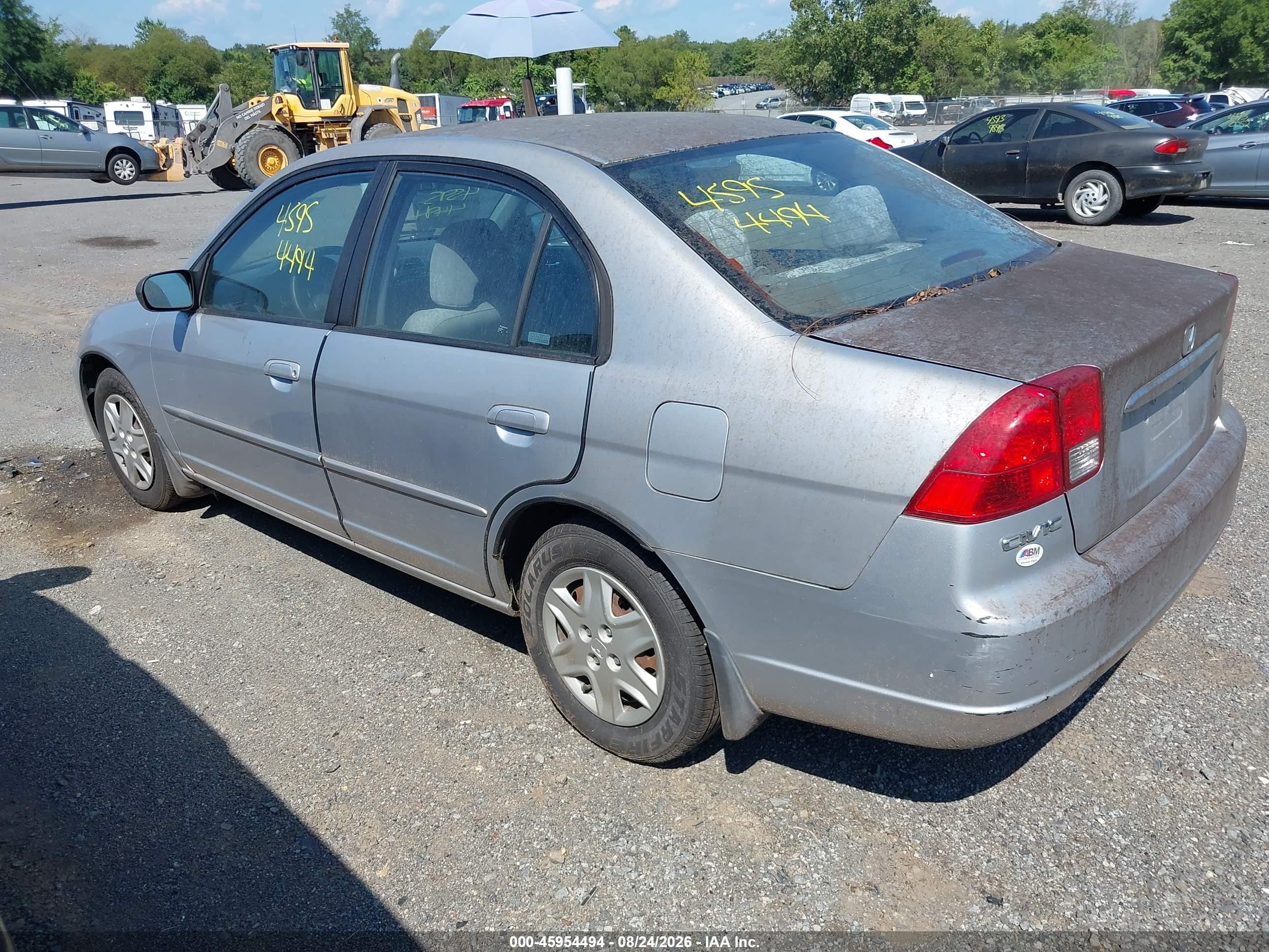 2003 Honda Civic Lx Silver vin: 2HGES15533H582137