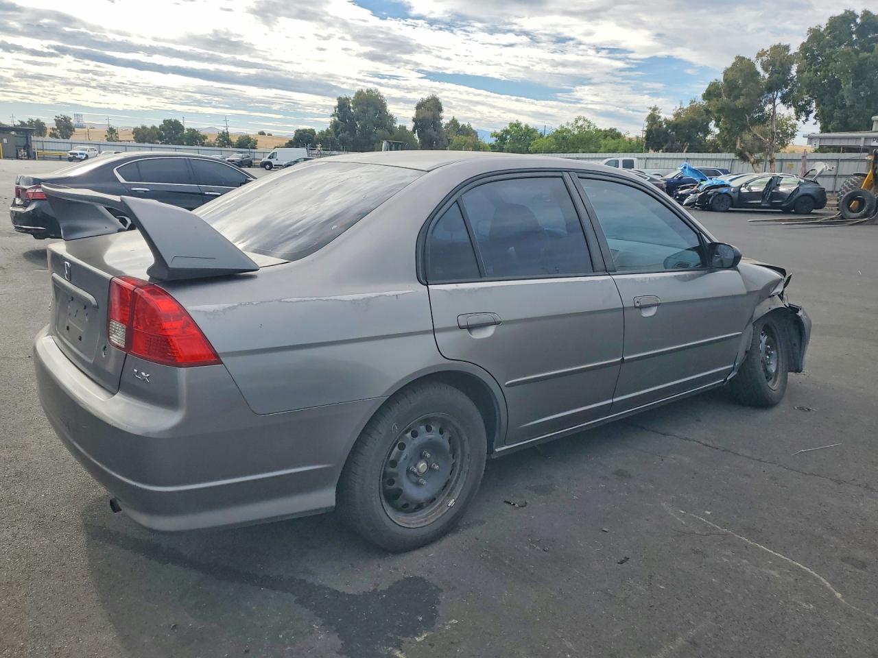 2005 Honda Civic Lx Gray vin: 2HGES15535H614653
