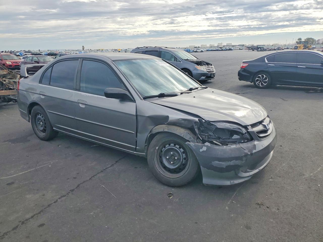 2005 Honda Civic Lx Gray vin: 2HGES15535H614653