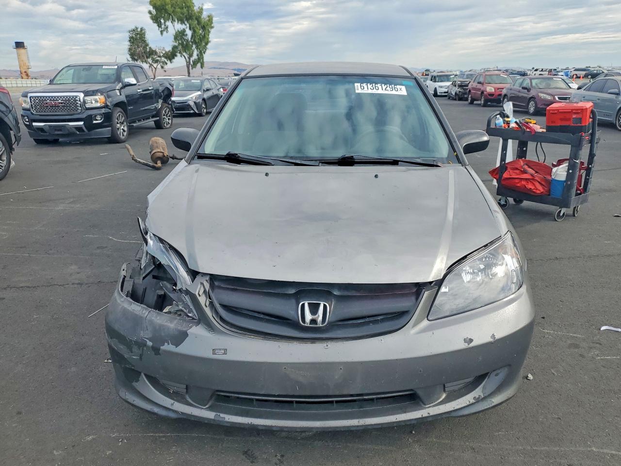 2005 Honda Civic Lx Gray vin: 2HGES15535H614653