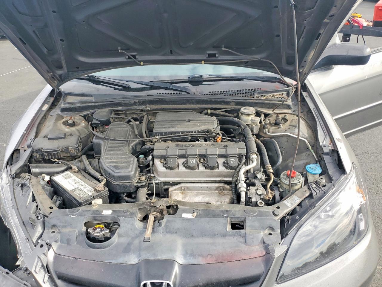 2005 Honda Civic Lx Gray vin: 2HGES15535H614653
