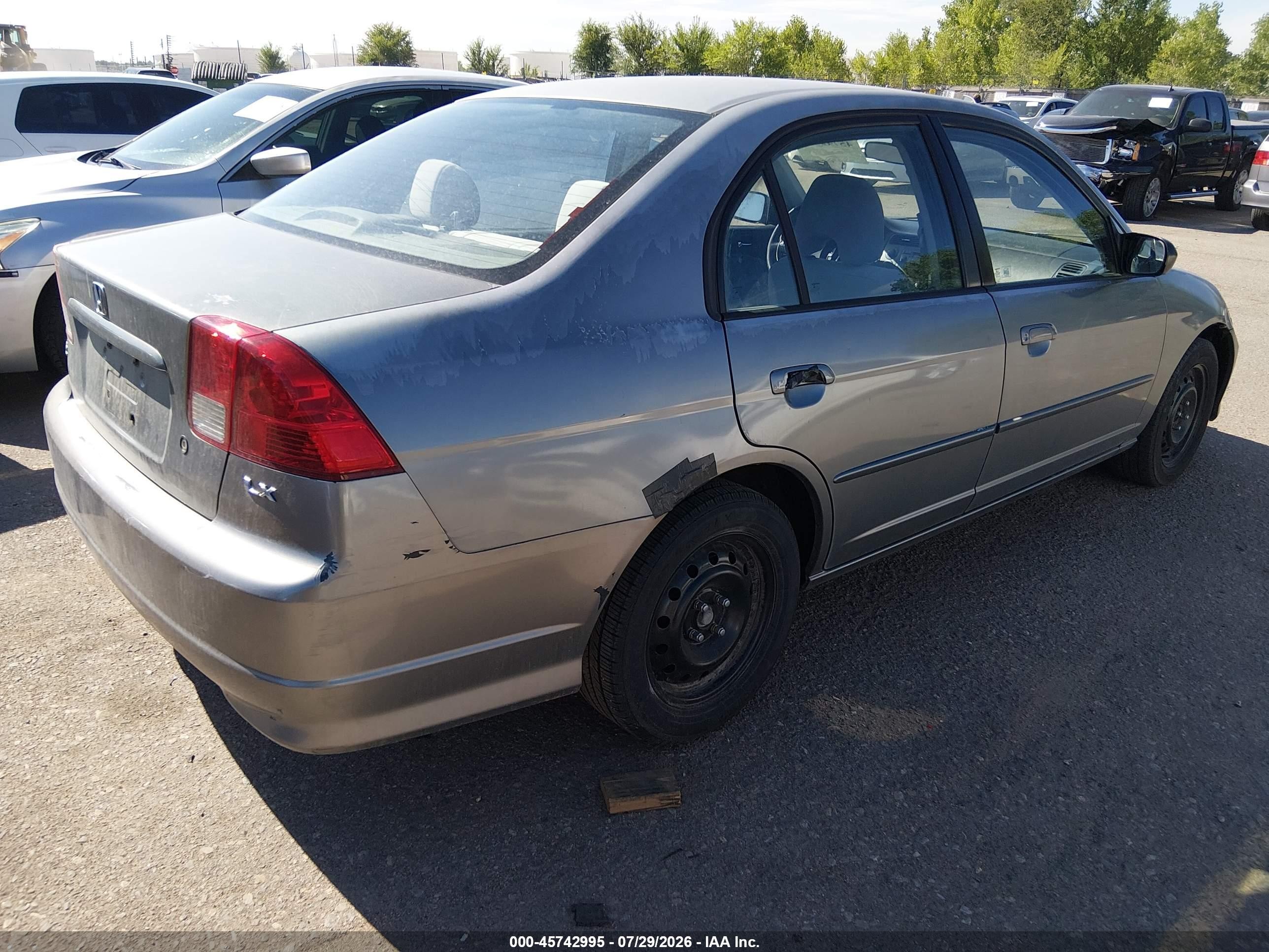 2004 Honda Civic Lx Gray vin: 2HGES15544H501762