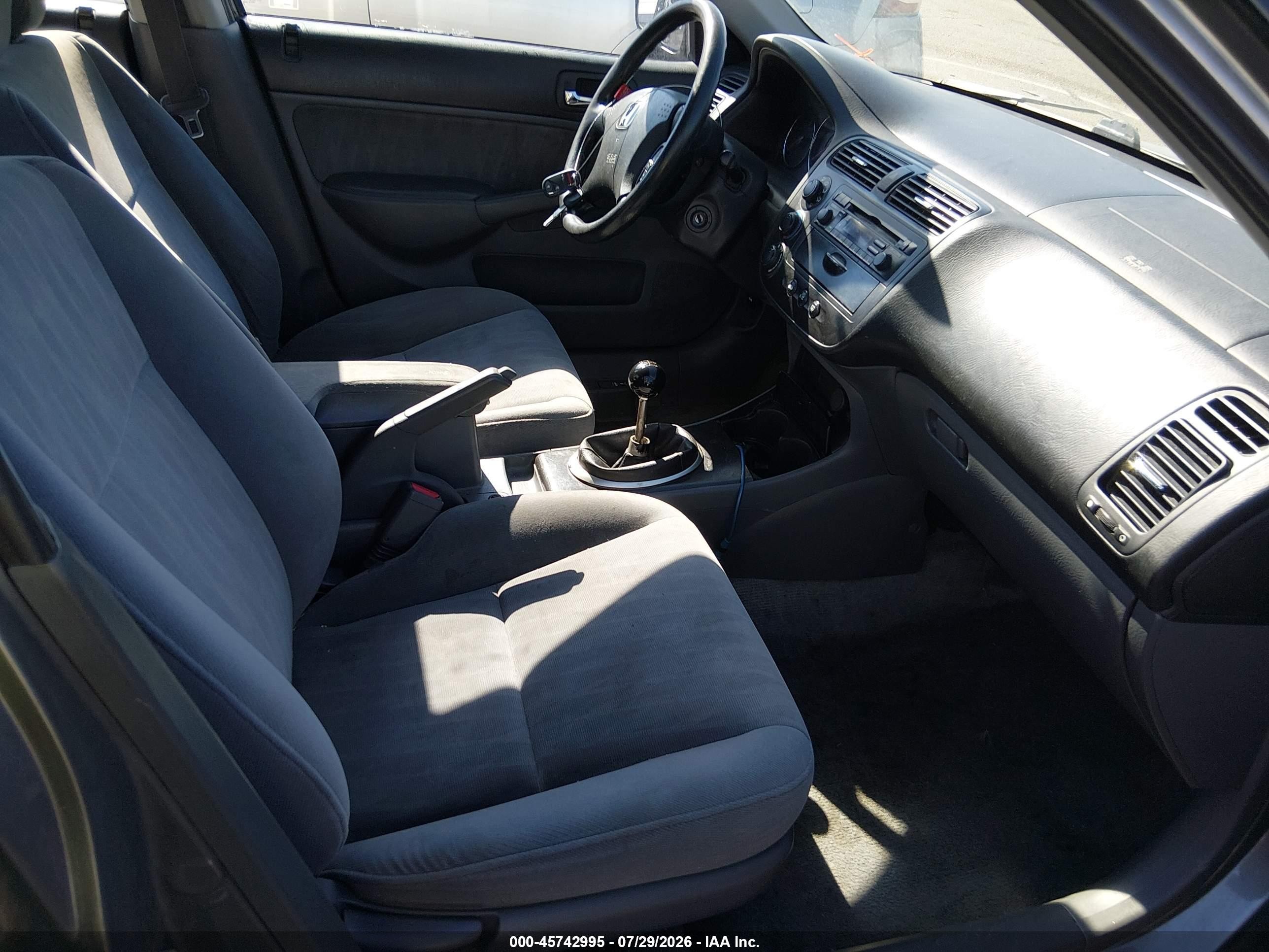 2004 Honda Civic Lx Gray vin: 2HGES15544H501762