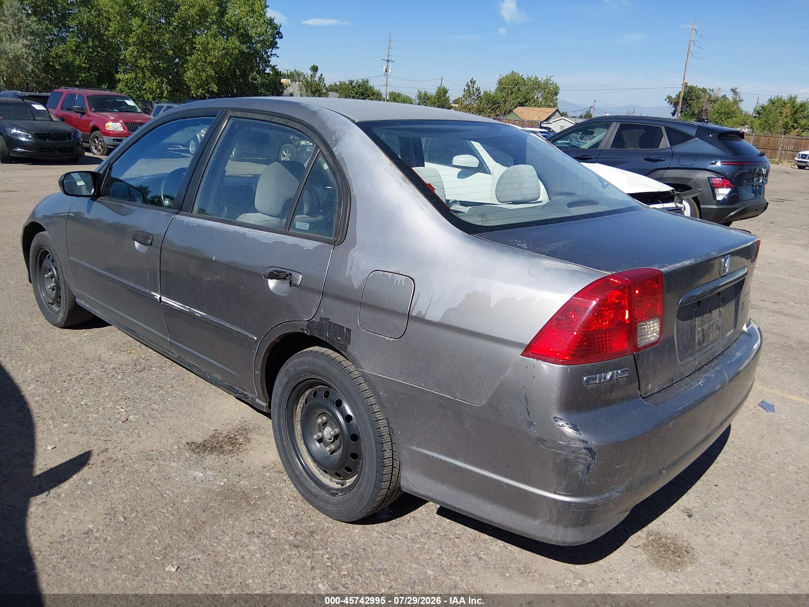 2004 Honda Civic Lx Gray vin: 2HGES15544H501762