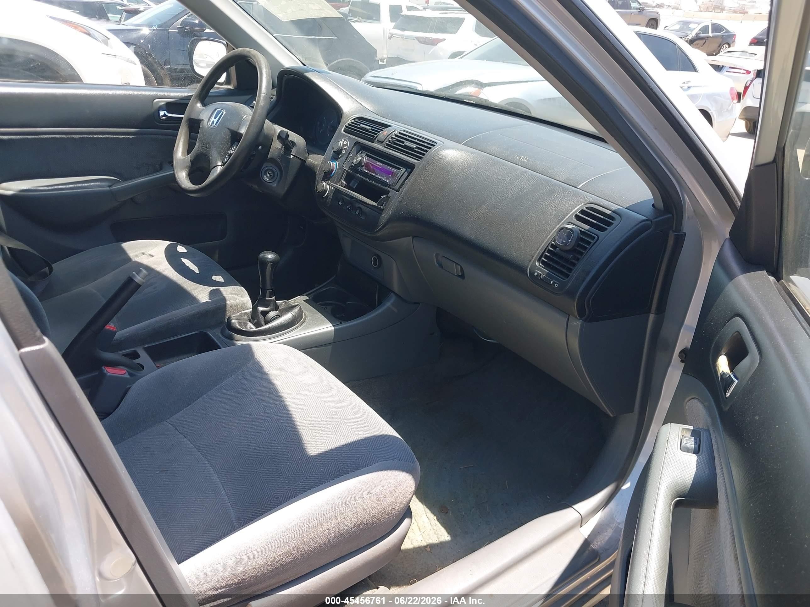 2002 Honda Civic Lx Silver vin: 2HGES15572H501090