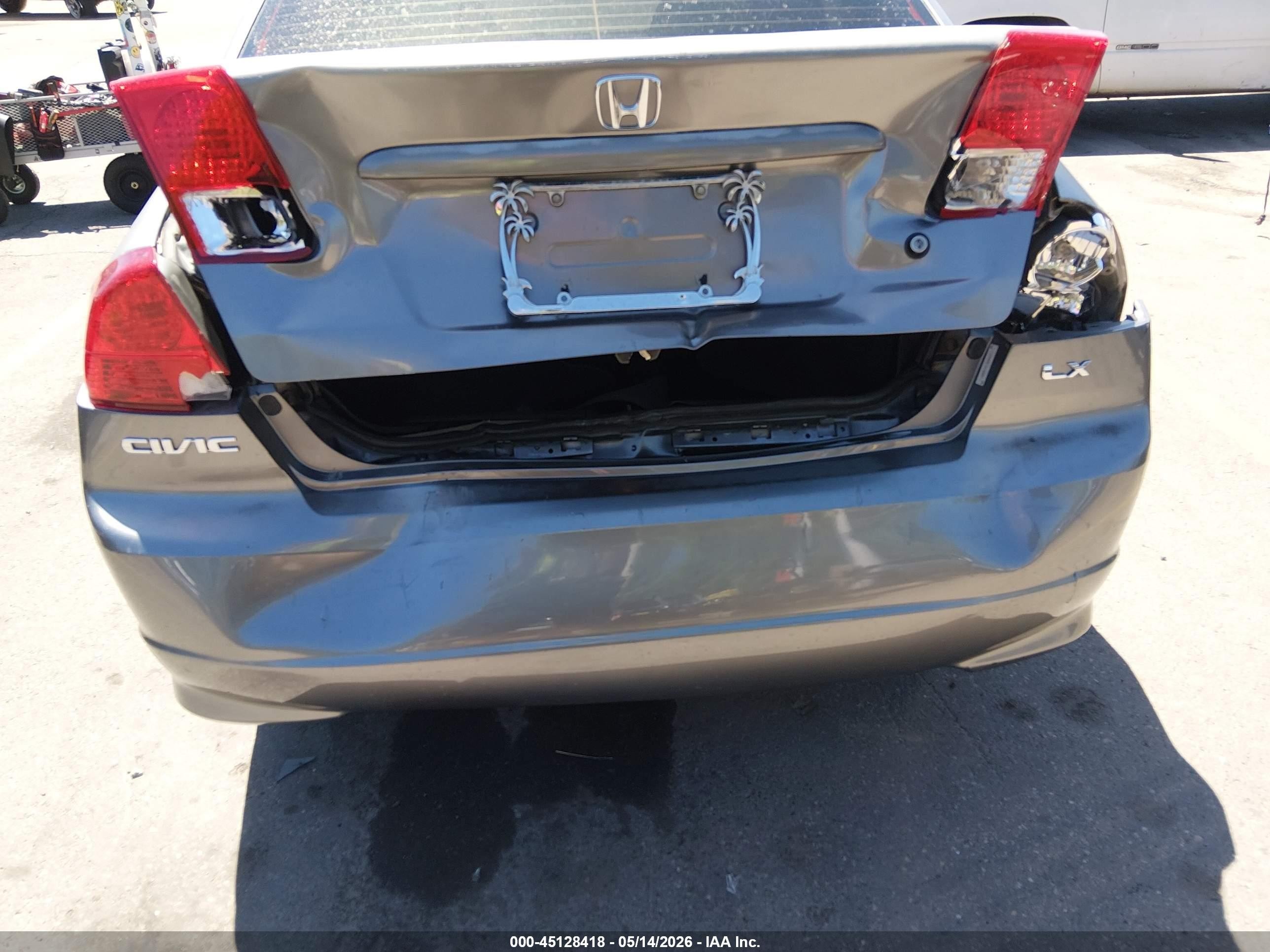2004 Honda Civic Lx Gray vin: 2HGES15584H622262