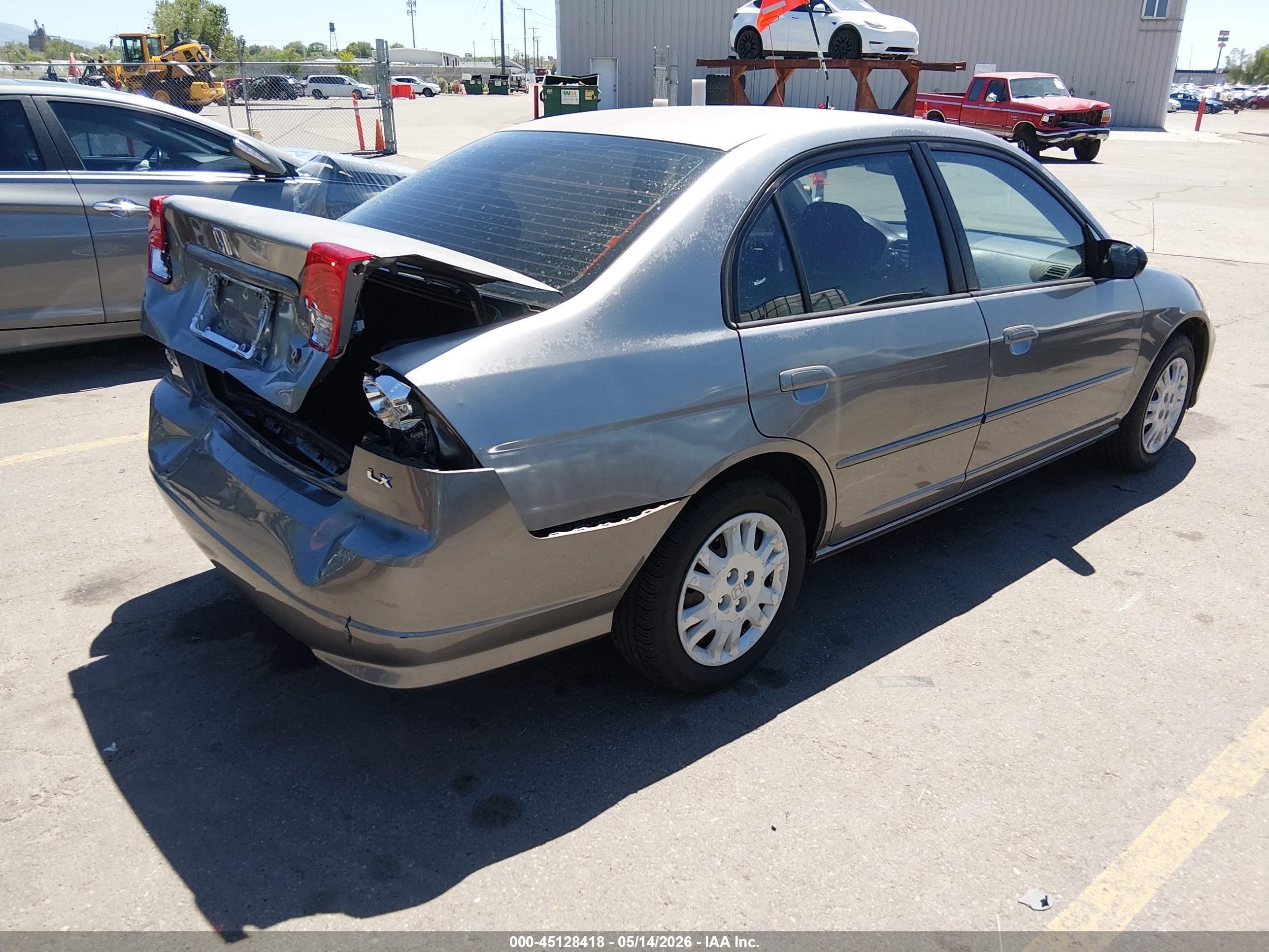 2004 Honda Civic Lx Gray vin: 2HGES15584H622262