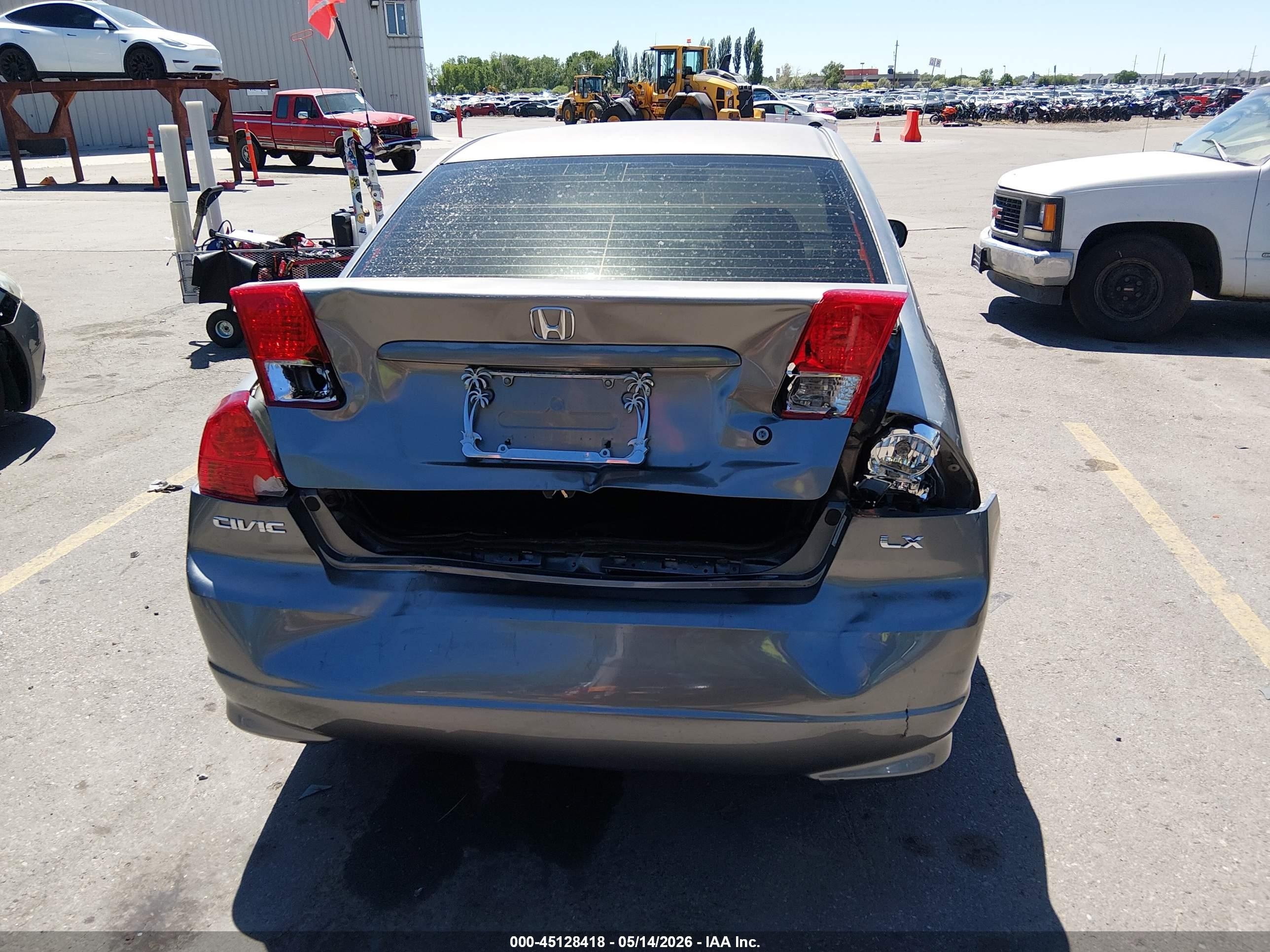 2004 Honda Civic Lx Gray vin: 2HGES15584H622262