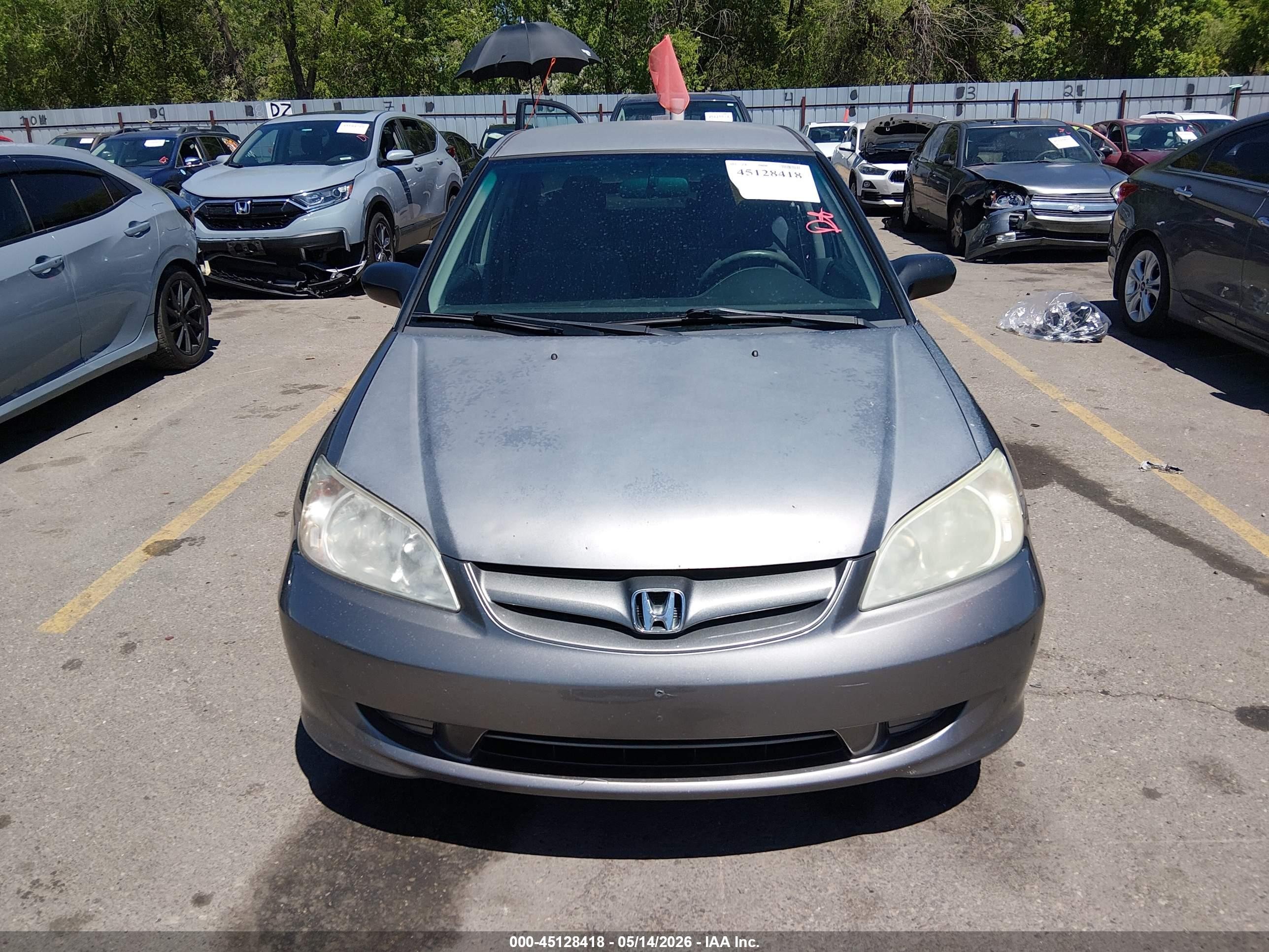 2004 Honda Civic Lx Gray vin: 2HGES15584H622262