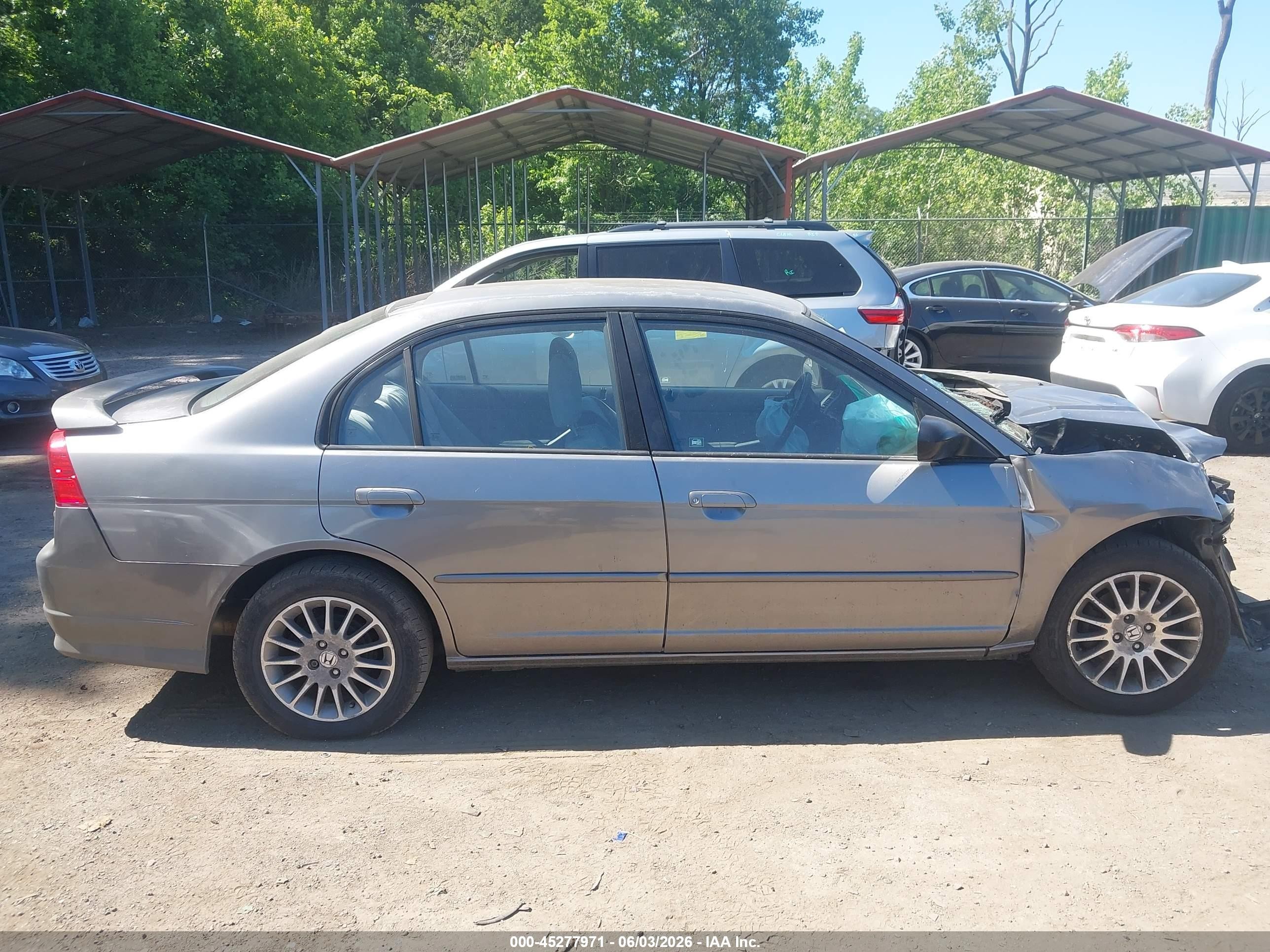 2005 Honda Civic Lx Gray vin: 2HGES15585H622845