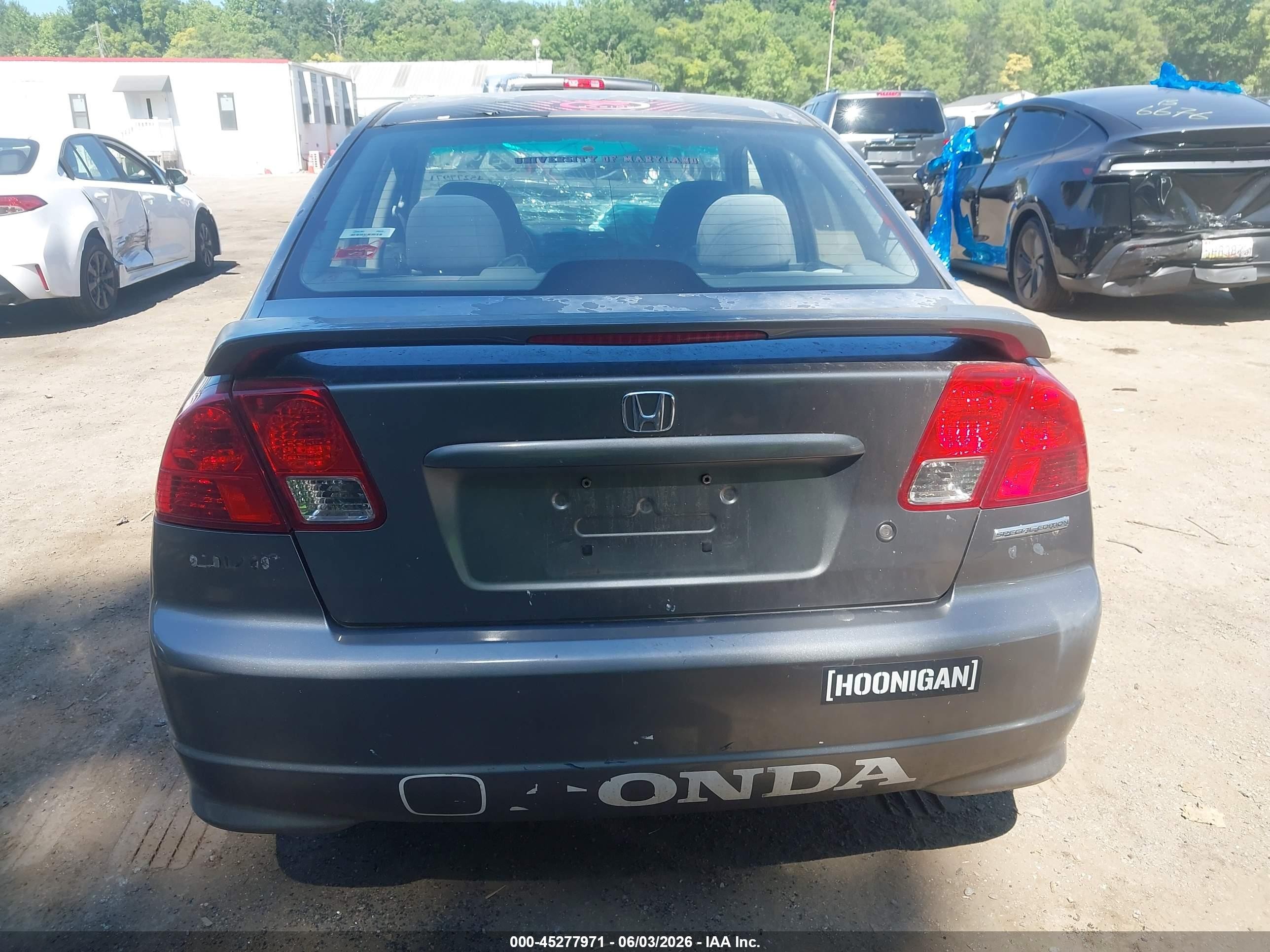 2005 Honda Civic Lx Gray vin: 2HGES15585H622845