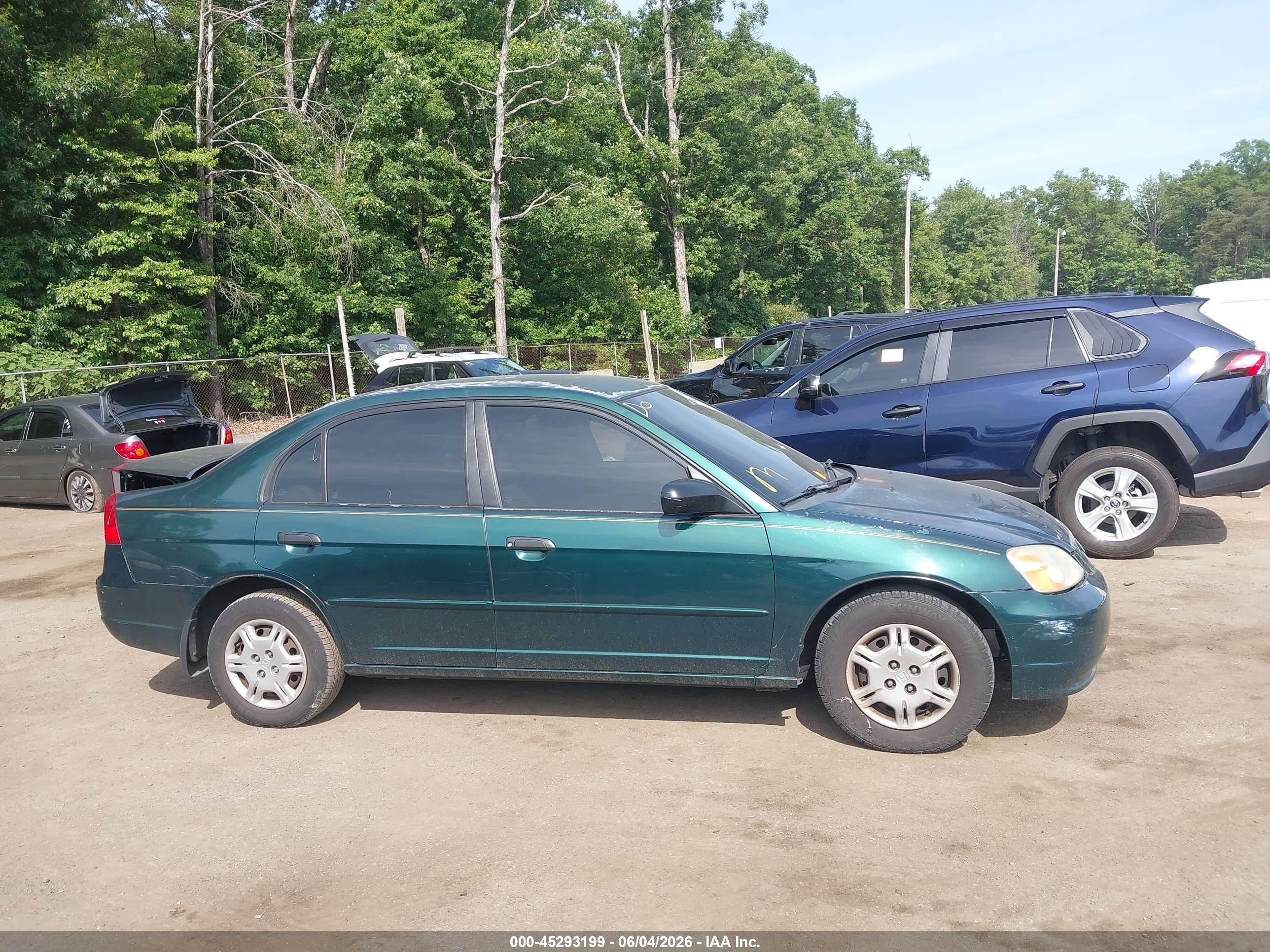 2001 Honda Civic Lx Green vin: 2HGES15591H564190
