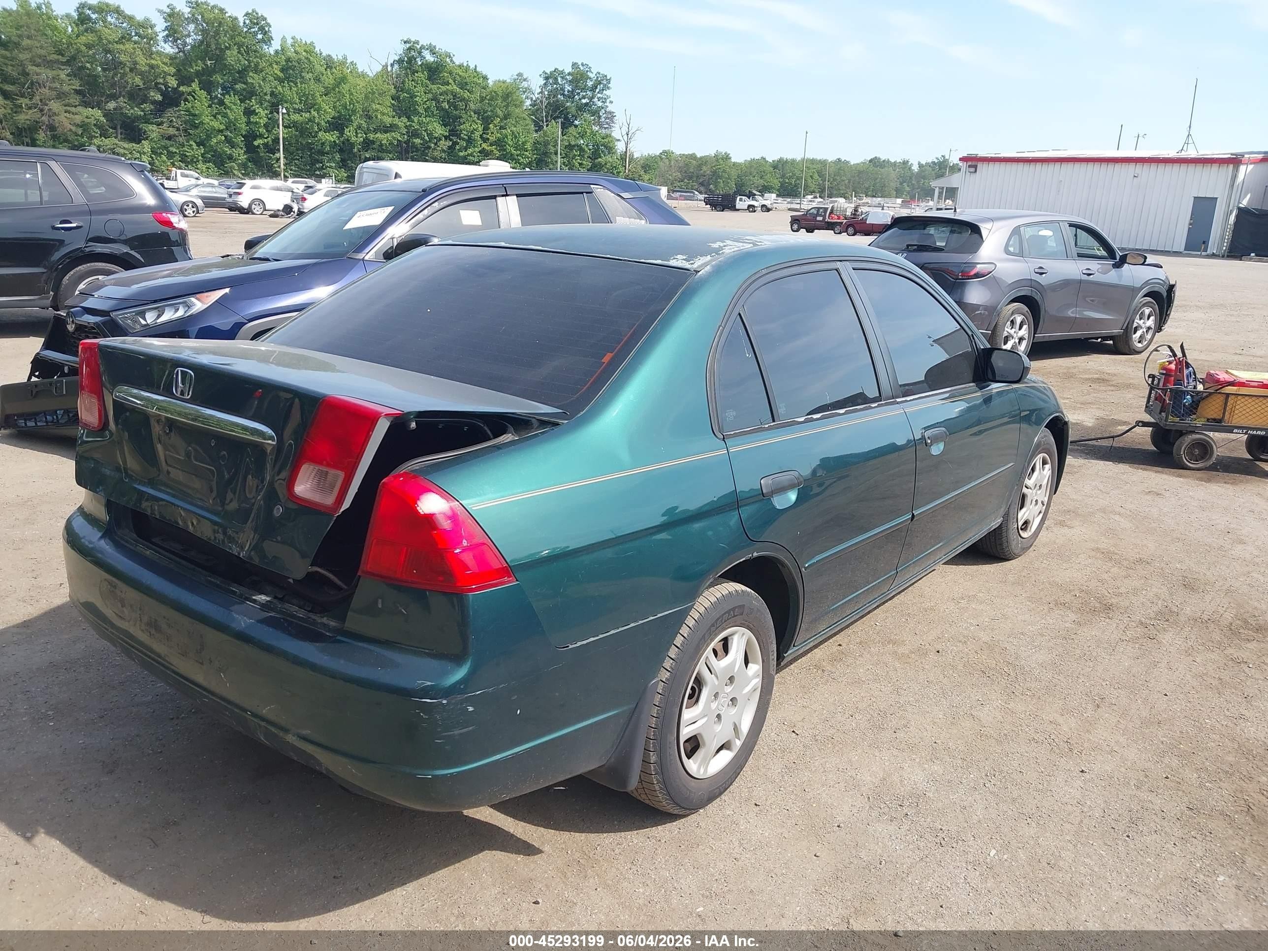 2001 Honda Civic Lx Green vin: 2HGES15591H564190