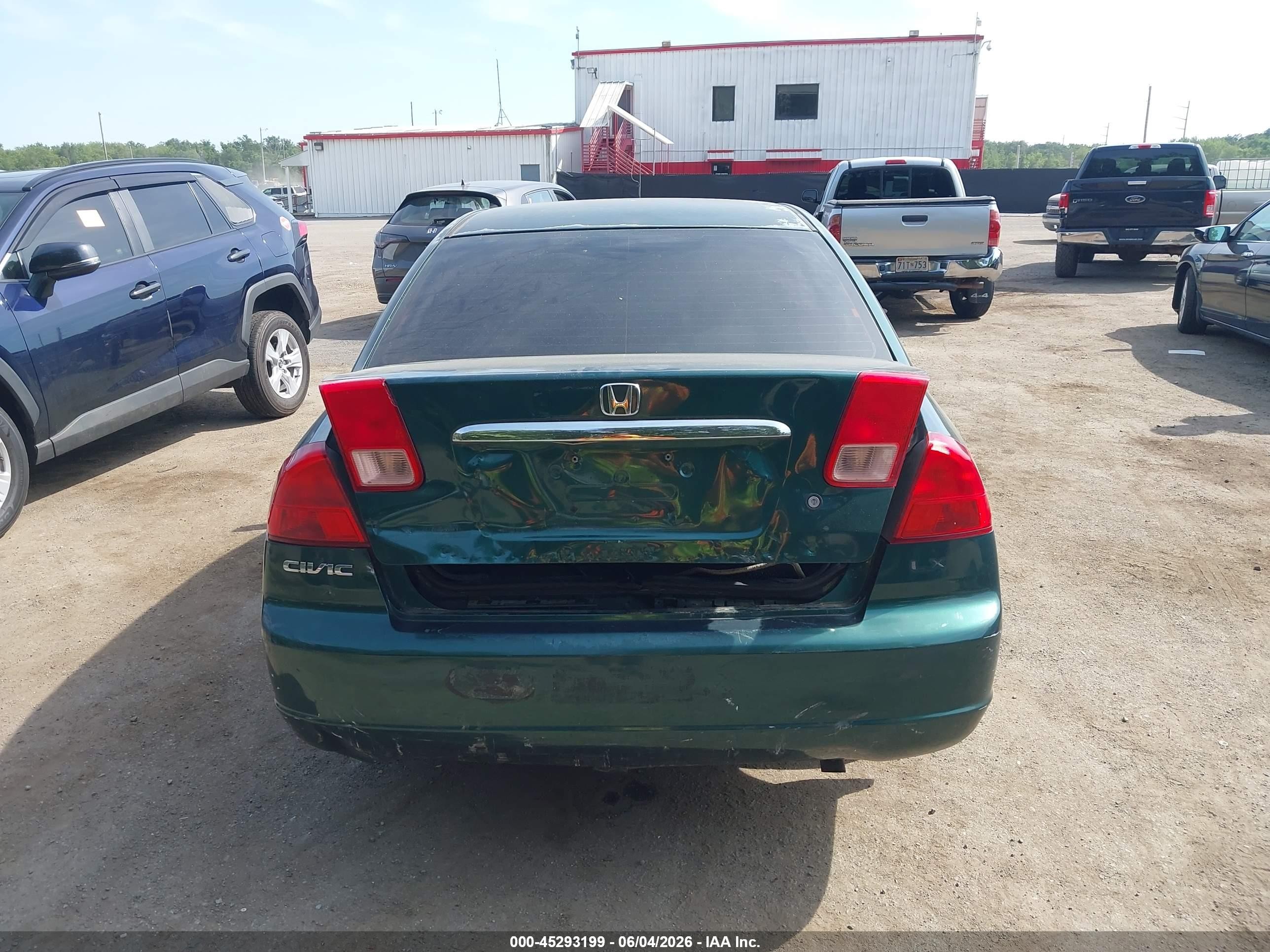 2001 Honda Civic Lx Green vin: 2HGES15591H564190