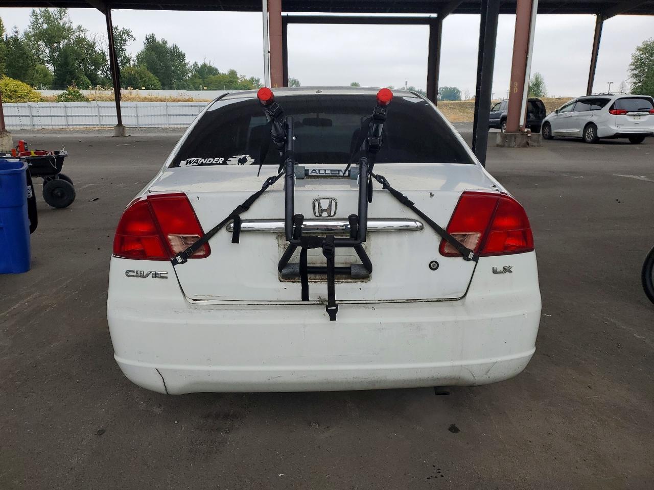 2002 Honda Civic Lx White vin: 2HGES15592H589513