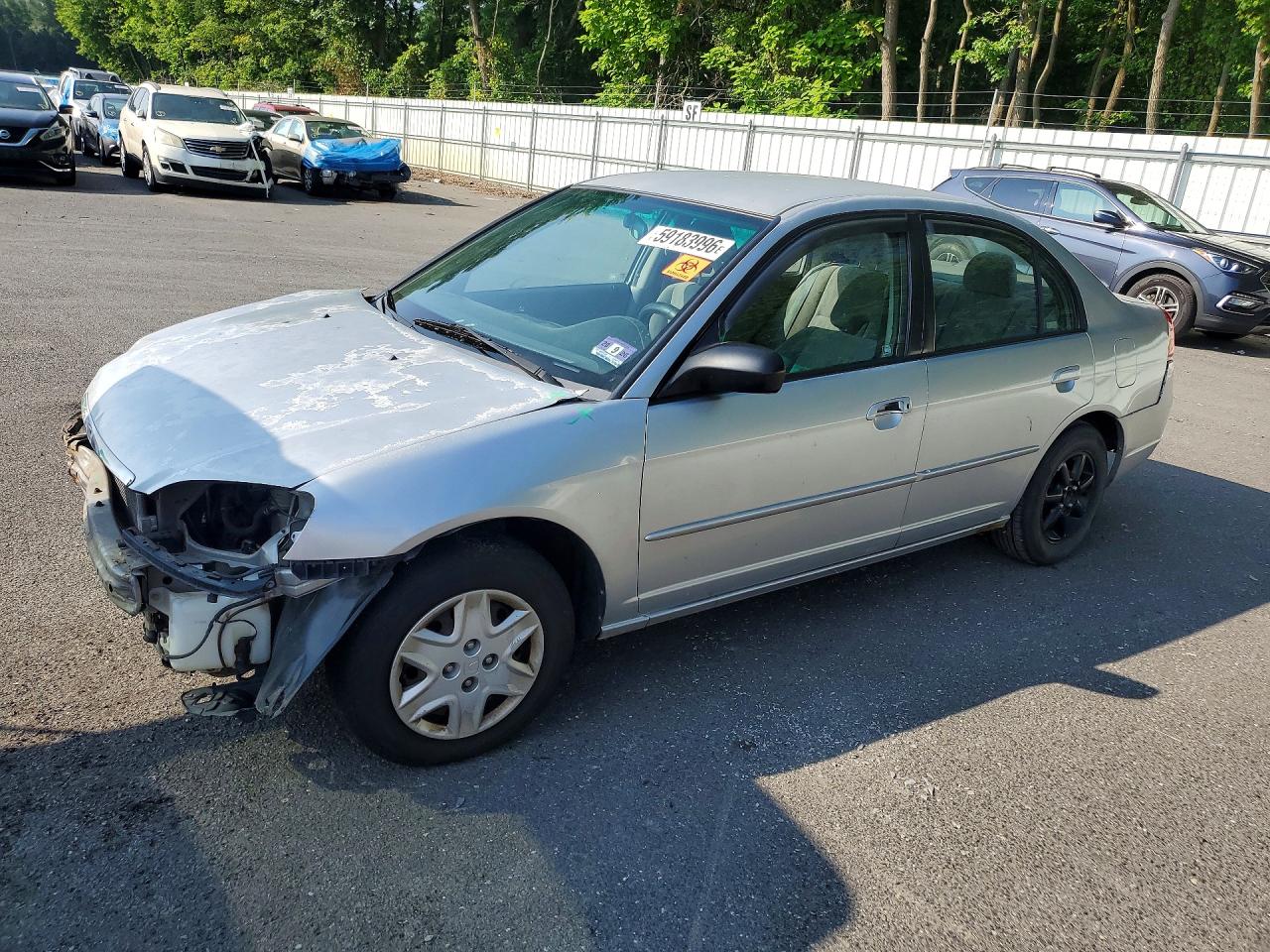 2003 Honda Civic Lx Серебряный vin: 2HGES15613H624247