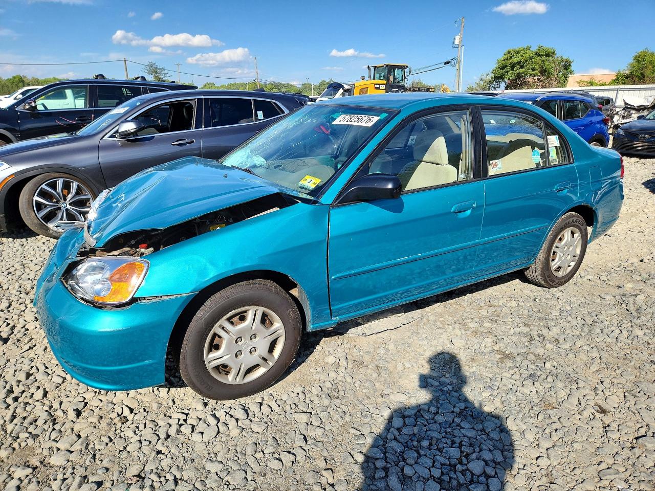 2002 Honda Civic 4d Lx Turquoise vin: 2HGES15682H574896